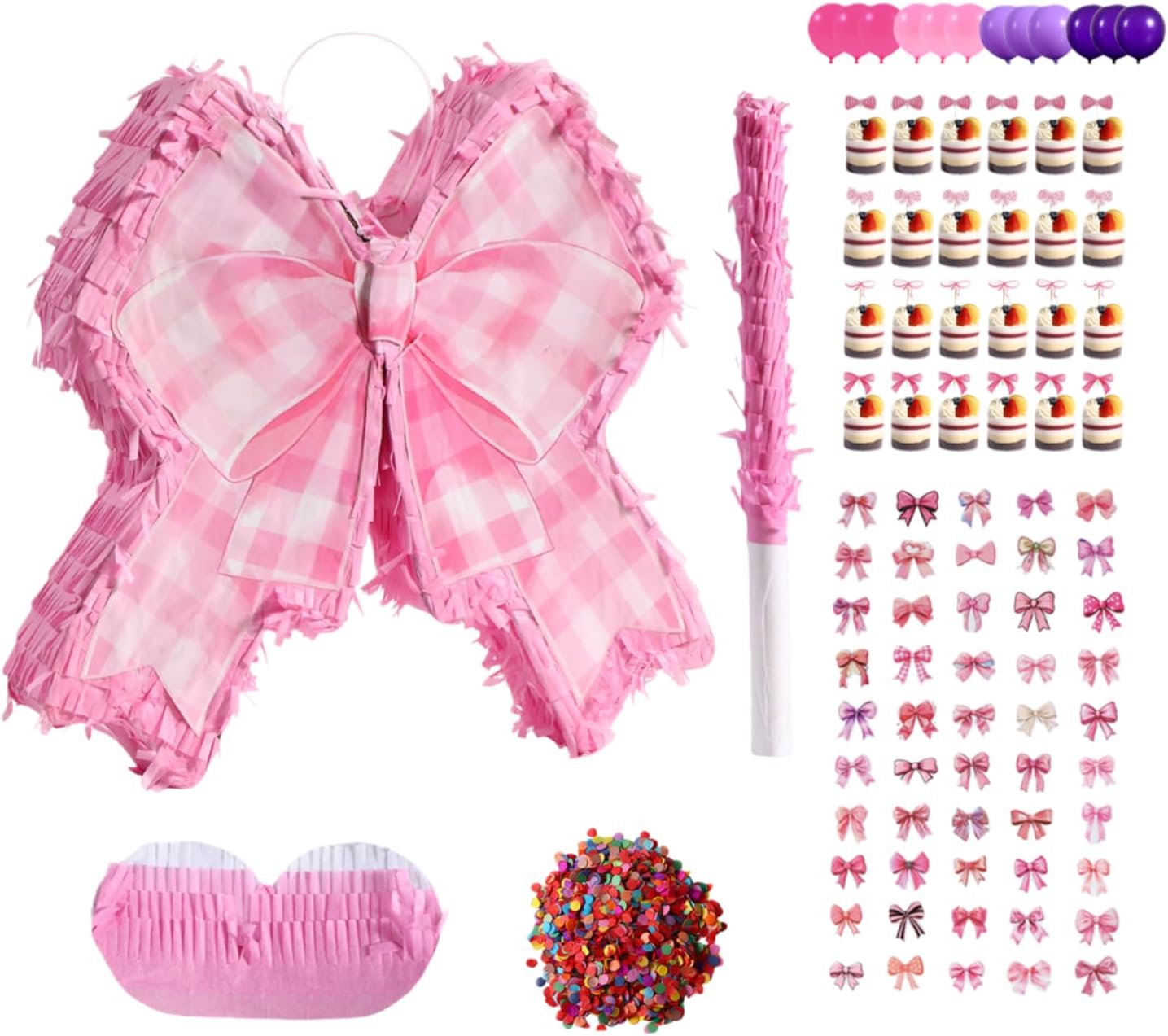 Dinosaur Piñata Party Set, 132 Pieces with Hitting Stick, Confetti, Blindfold, Banner, Bracelets, Toys, Stickers, 15.7x11.8x2.8 Inches, for Birthday Celebrations (Dinosaur)