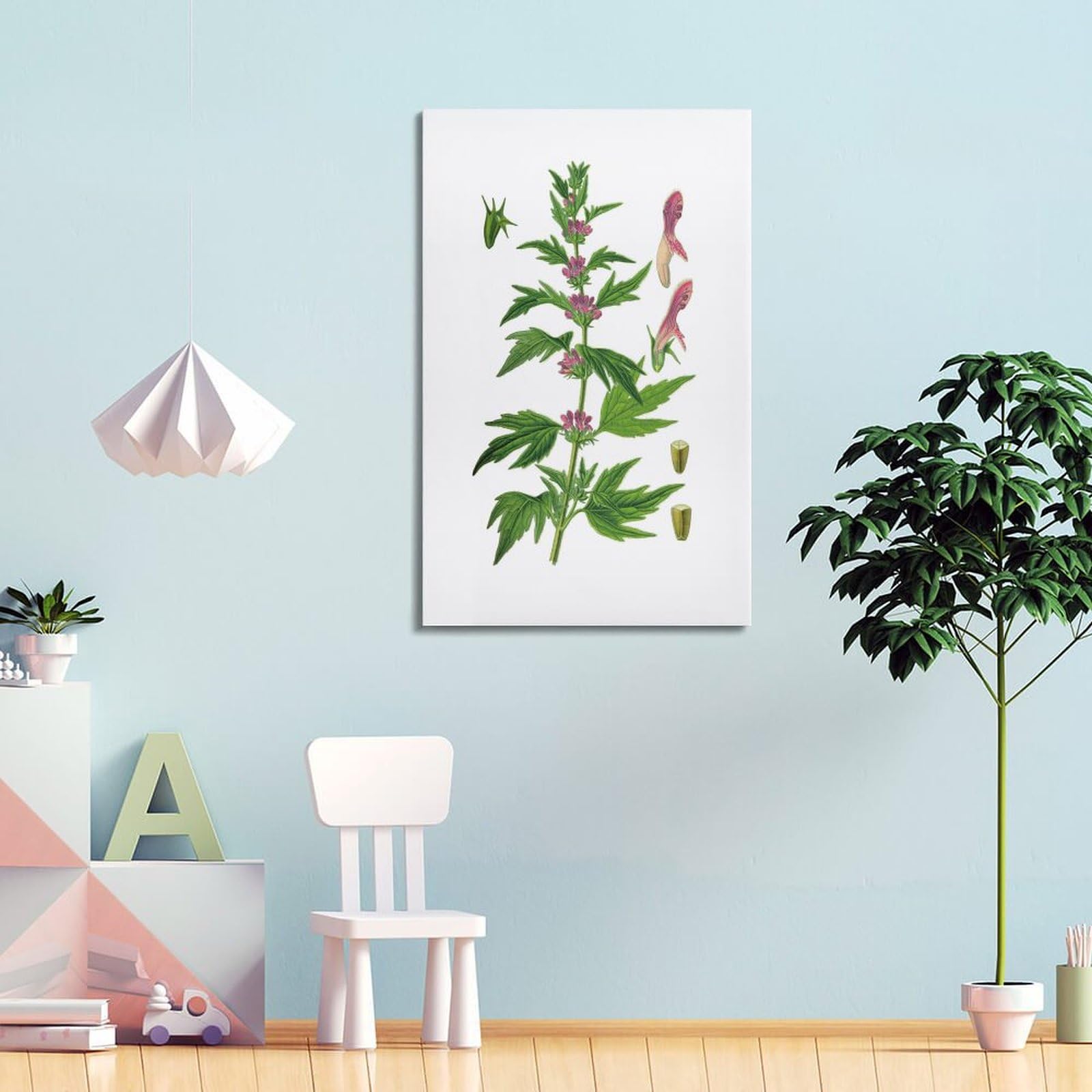 HNPBB Poster "Botanys & Plant", gemeines Mutterkraut, Illustration, Poster, dekoratives Gemälde, Leinwand, Wandposter und Kunstdruck, moderne Familienschlafzimmer-Dekoration, Poster, 30 x 45 cm