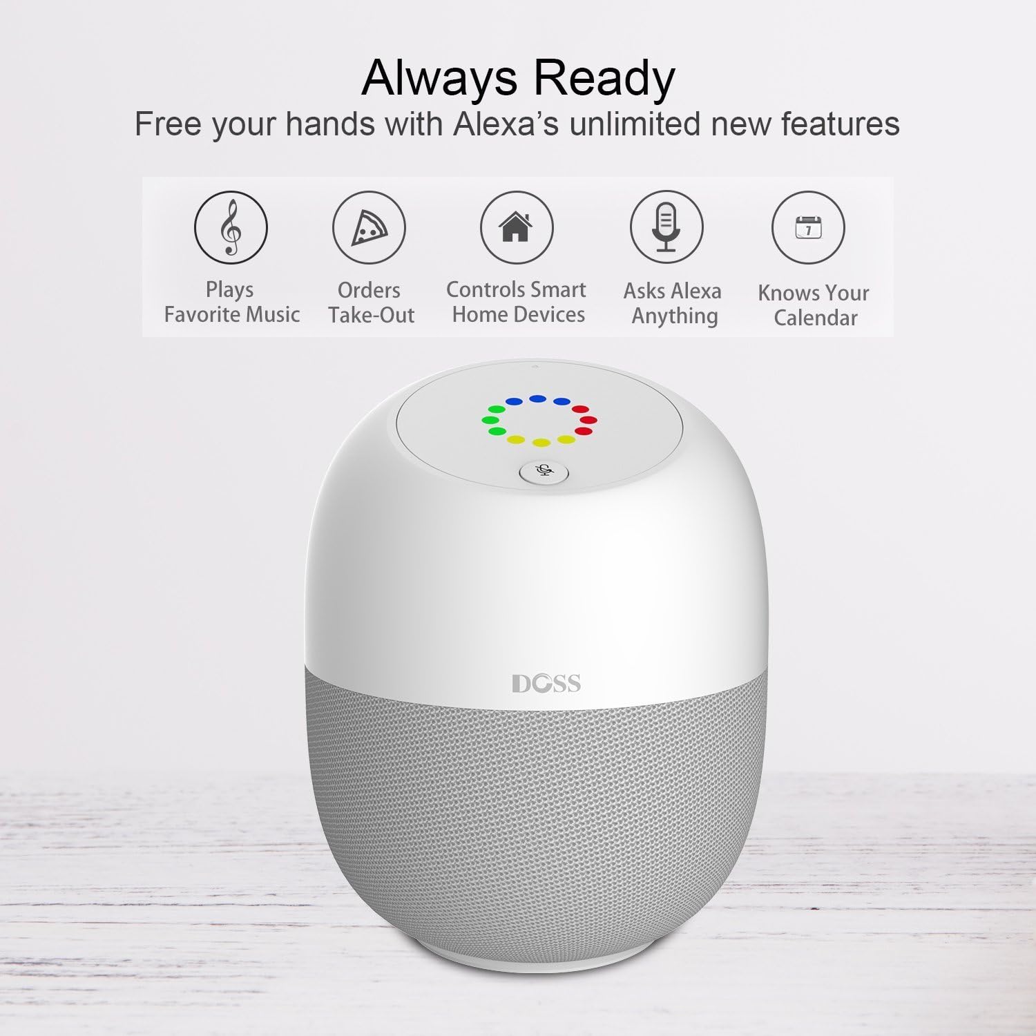 Exсluѕіvе Dіѕсоunt 60% Prісе DOSS Assistant 20W Smart Bluetooth Speaker with Amazon Alexa Voice Control, Touch Sensitive Panel, and Built-in Rechargeable Battery