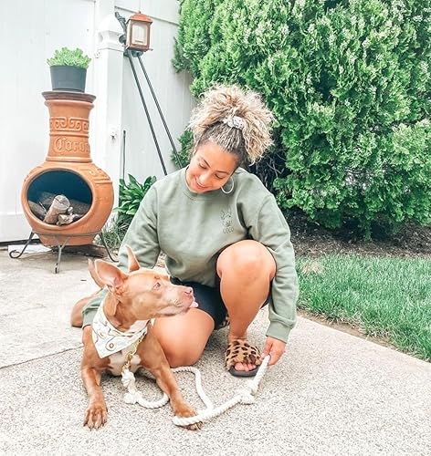 Miniatura 8 de Correas de cuerda hechas a mano para perros pequeños, correa trenzada natural de algodón orgánico de 5 pies