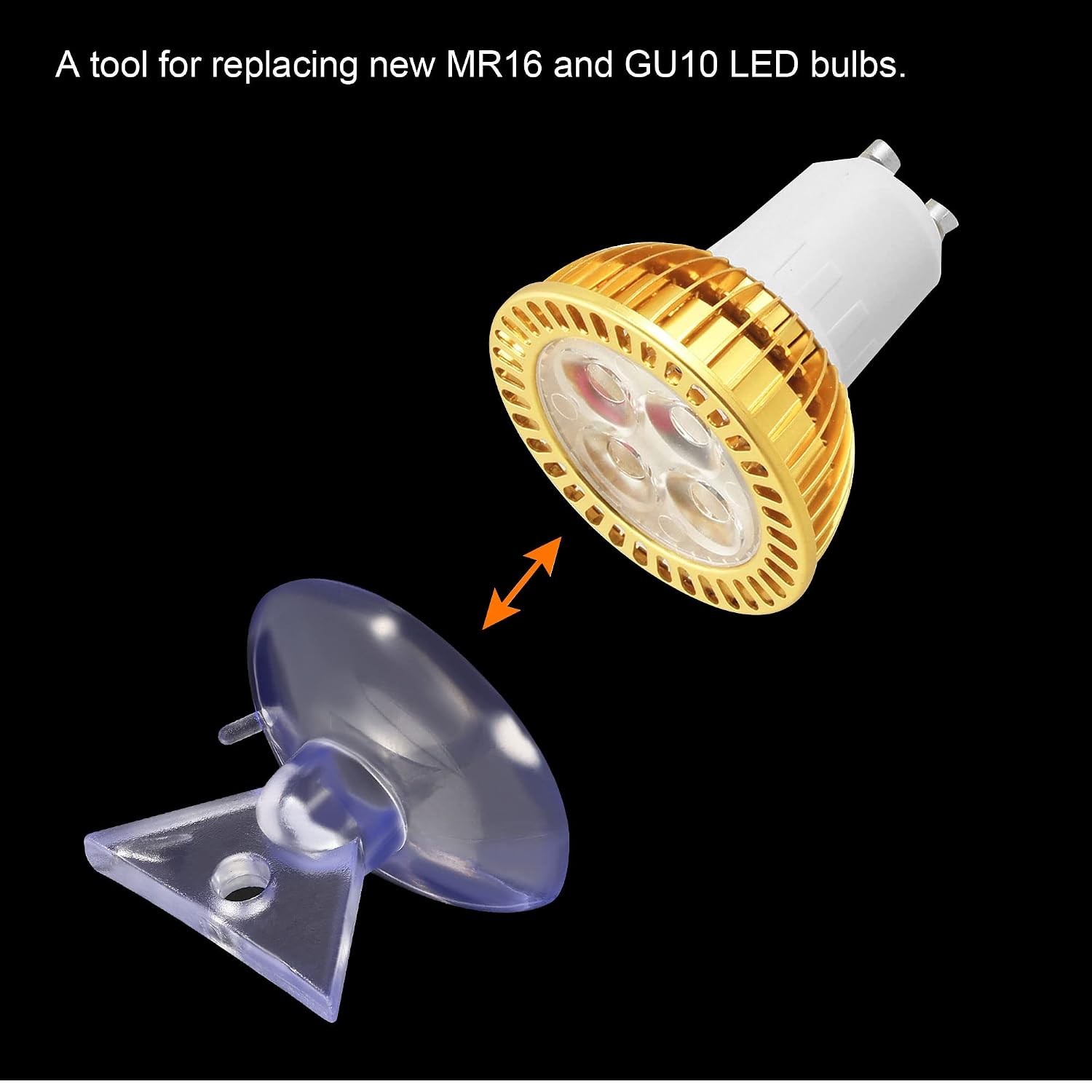 MECCANIXITY Bulb Changers, 35mm Dia. PVC Suction Cup Light Lamp Replacing Tools for GU10 MR16 Bulbs, 5 Pack (3 Black and 2 Clear)