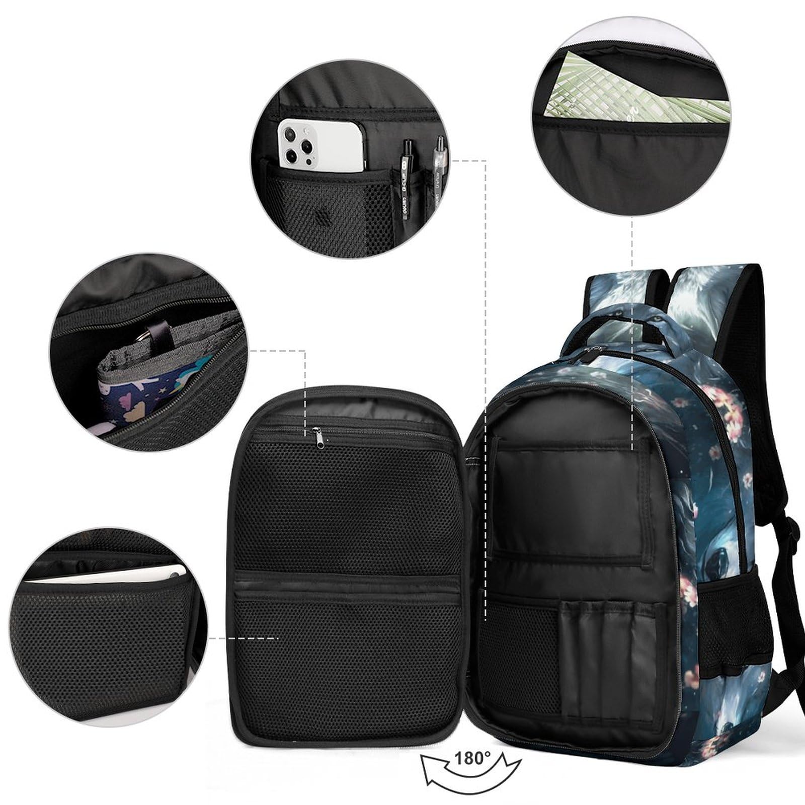 Sac À Dos Animal Lion Scolaire Garçons Adolescents Grands Sacs D'école Crack Print Filles CArtables Enfants Sacs À Dos Impression Sacs D'école Pour 8-15 Ans