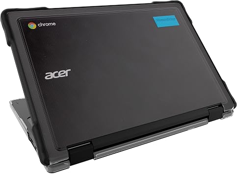 Gumdrop SlimTech Custom Case Fits Acer Chromebook Spin 311 | R721T 2-in-1-Lightweight Protection, Rubberized Thread on Sides, Seamless Asset Tagging, Embelishment Friendy for School or Work-Black