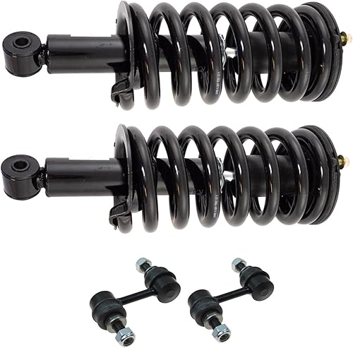 Miniatura 759 de TRQ Kit de suspensión delantera, conjunto de amortiguadores y resortes, barra estabilizadora, enlace estabilizador compatible con Chevrolet
