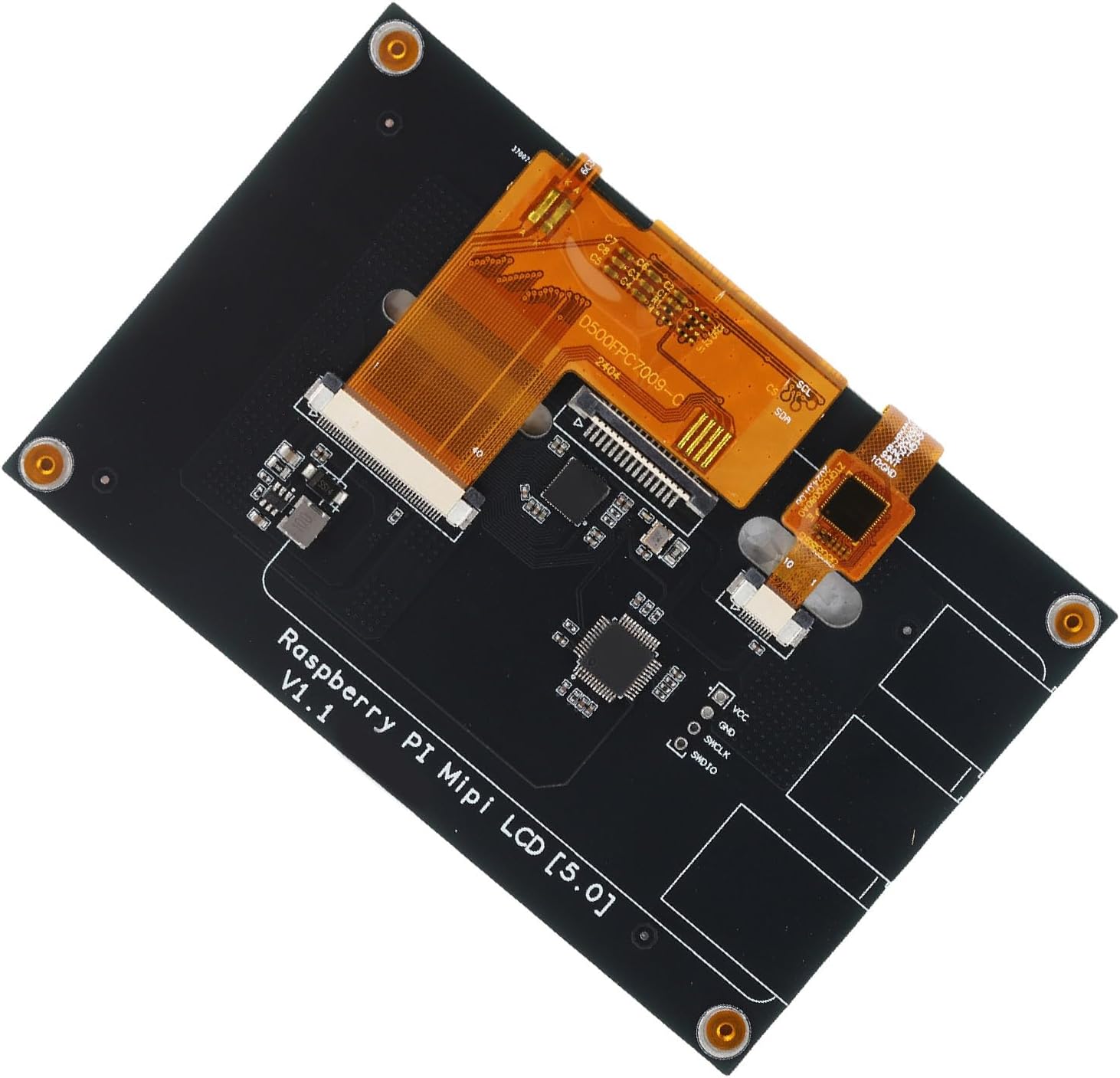 5 Inch DSI IPS LCD Touchscreen Display 800x480 Resolution 5 Point Capacitive Touch Panel Compatible with Boards for DIY Electronics Projects