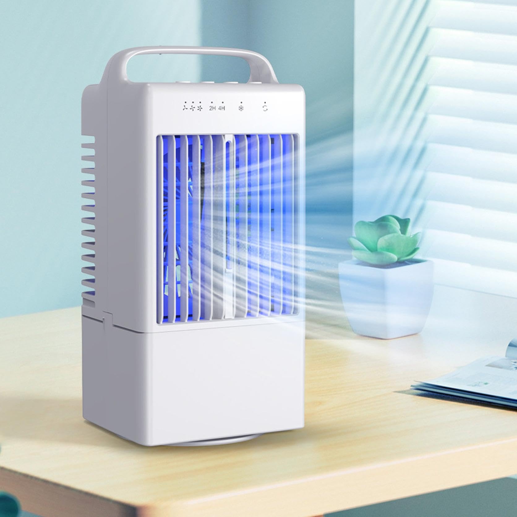Portable Air Conditioners Battery Powered AC Fan with 3 Speeds LED Light Personal Mini Air Cooler for Bedroom