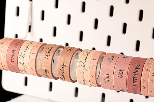 Miniatura 6 de DIVERSEBEE Juego de cinta washi pastel, 5 rollos de cinta decorativa para álbumes de recortes, cinta de manualidades, suministros de diario de