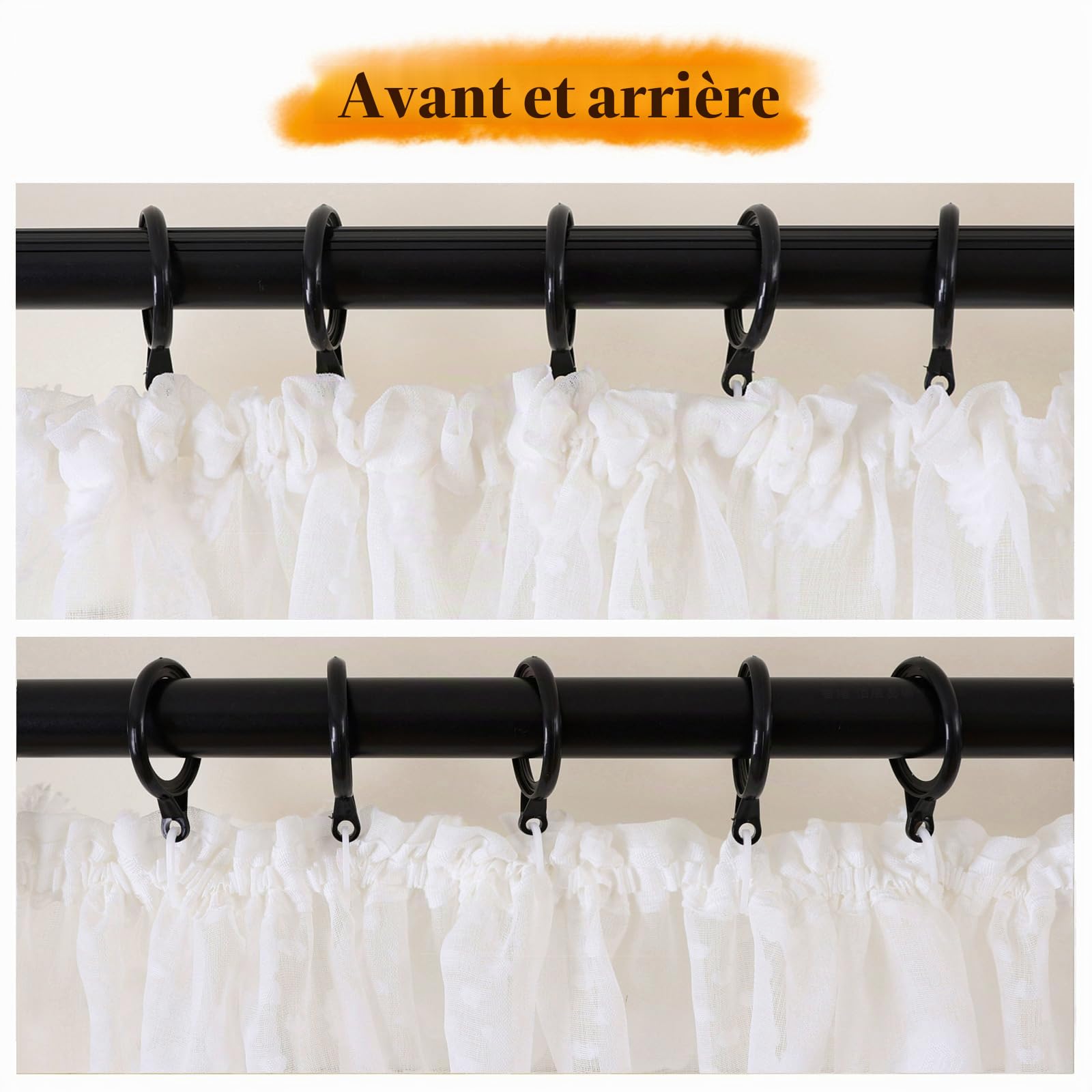 L.Z.E Rideaux Voilage Blanc Transparent Boho pour Salon Chambre des Filles et Tentures à Ruban Fronceur Blanc Cassé pour Salle à Manger 225 cm Long Motif Floral Tridimensionnel Lot de 2