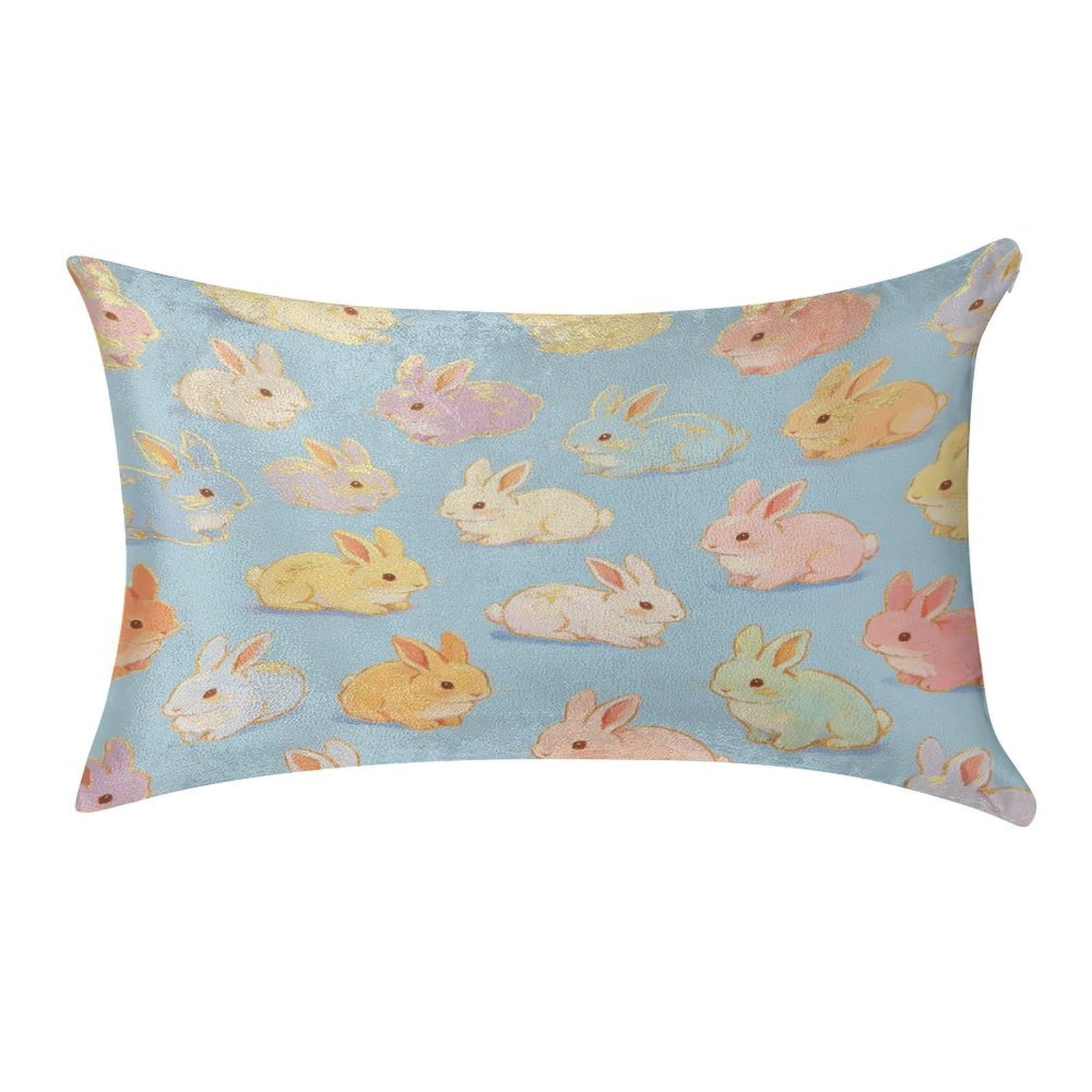 Fekiloot Style Cute Little Bunny Pillow Covers Home Decor Pillow Cases