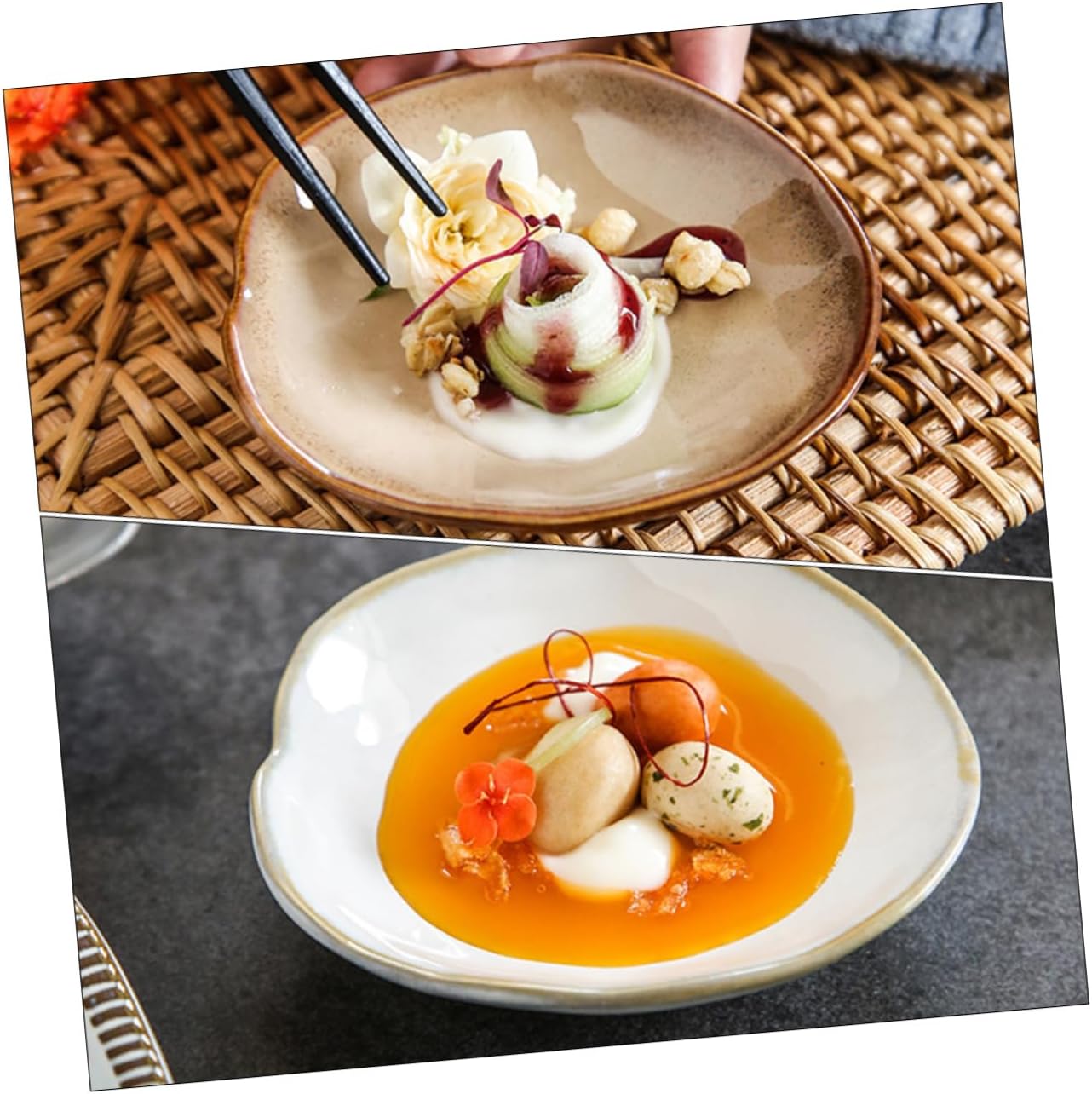 Alipis 3pcs Ceramic Sauce Plates Japanese Sushi Soy Sauce Dishes for Snack Seasoning