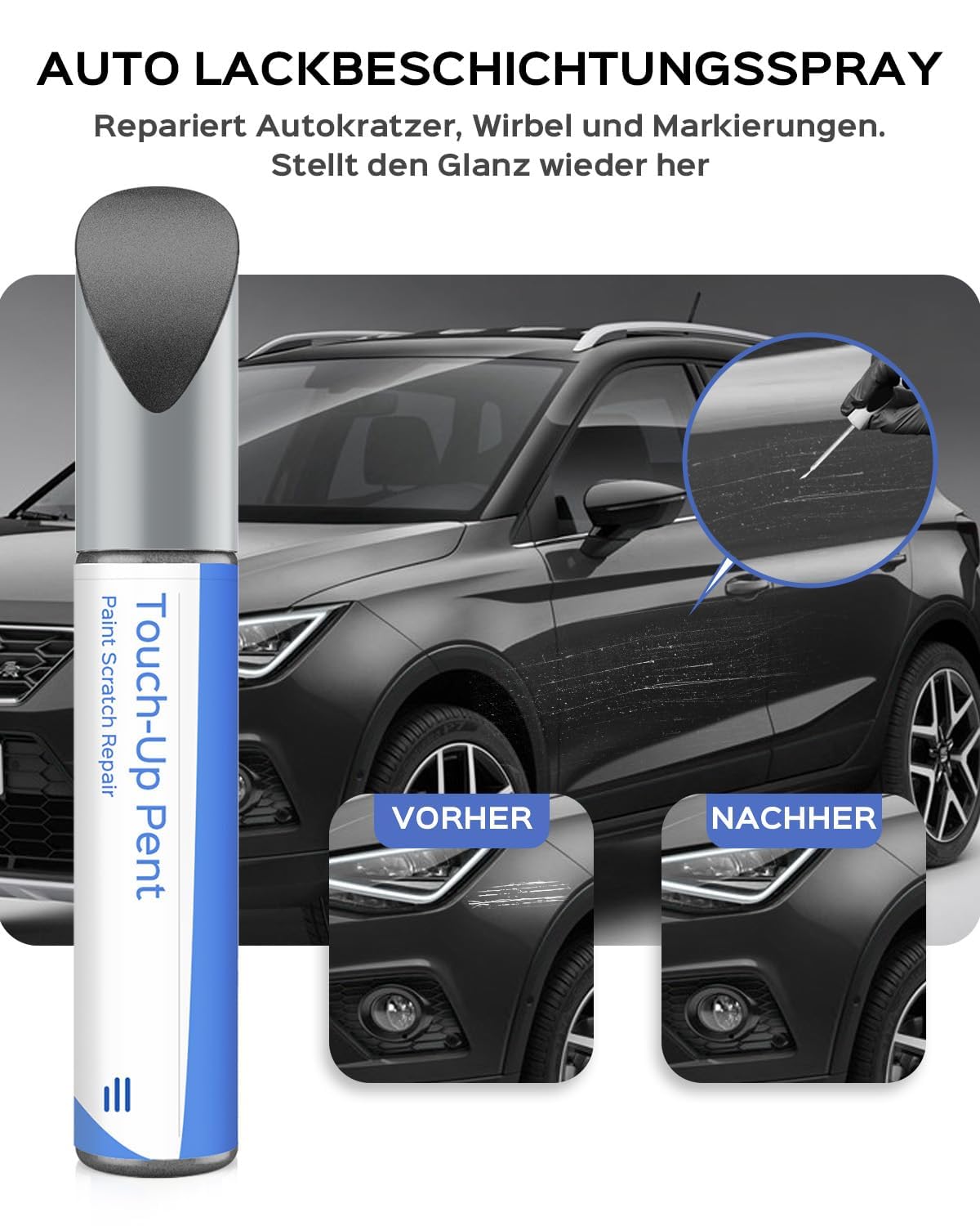 S7H/S7 Magnetic Tech Grey/Magnético Gris Metálico Pintura de Reparación para SEAT Exactitud de Coincidencia – Reparación de Arañazos y Delaminaciones — view 2