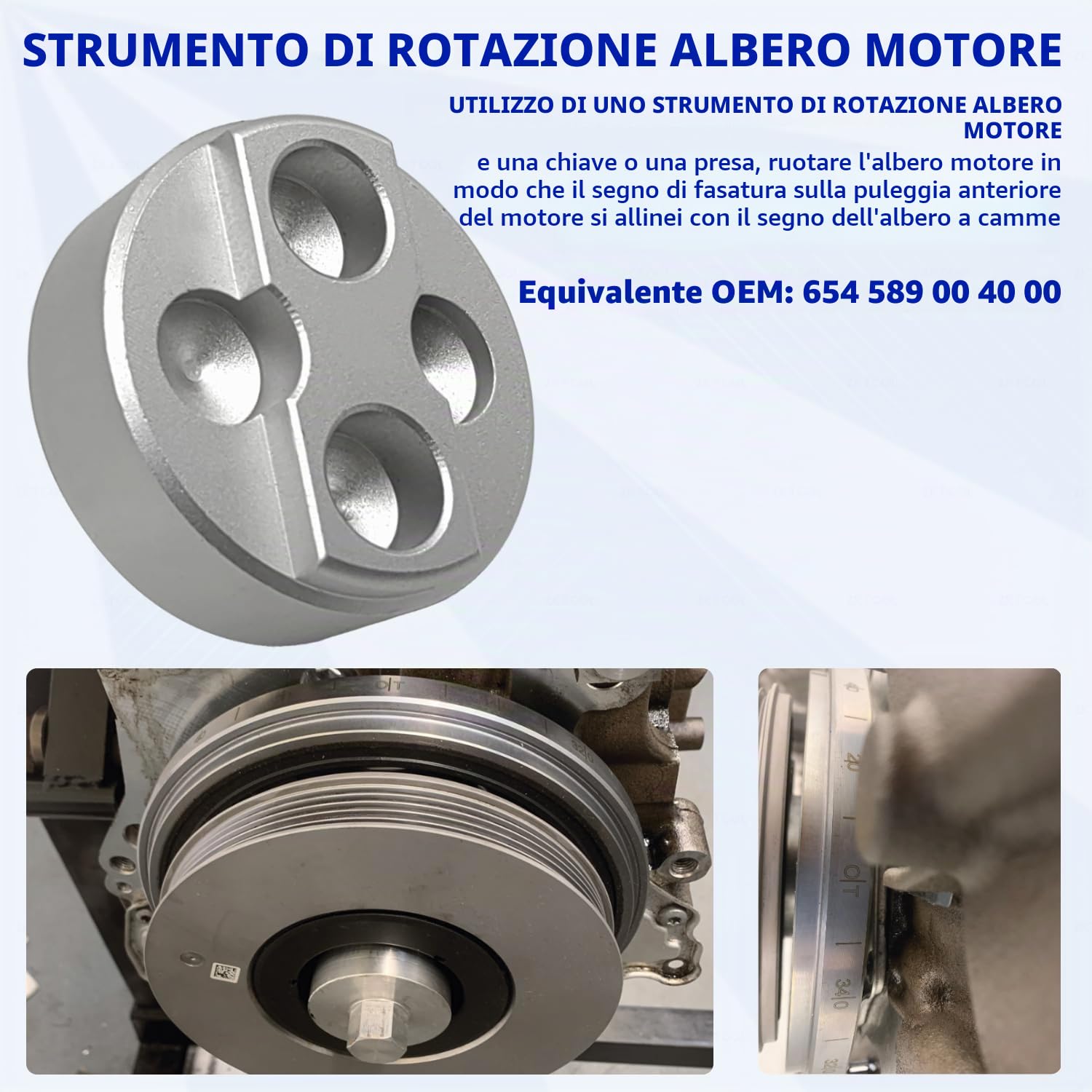 ZKTOOL Kit di strumenti per la messa in fase e il bloccaggio dell'albero a camme del motore, compatibile con Mercedes Benz M654 M656 OM654 W213 1.6L 2.0L motore diesel, regolazione dell'albero motore