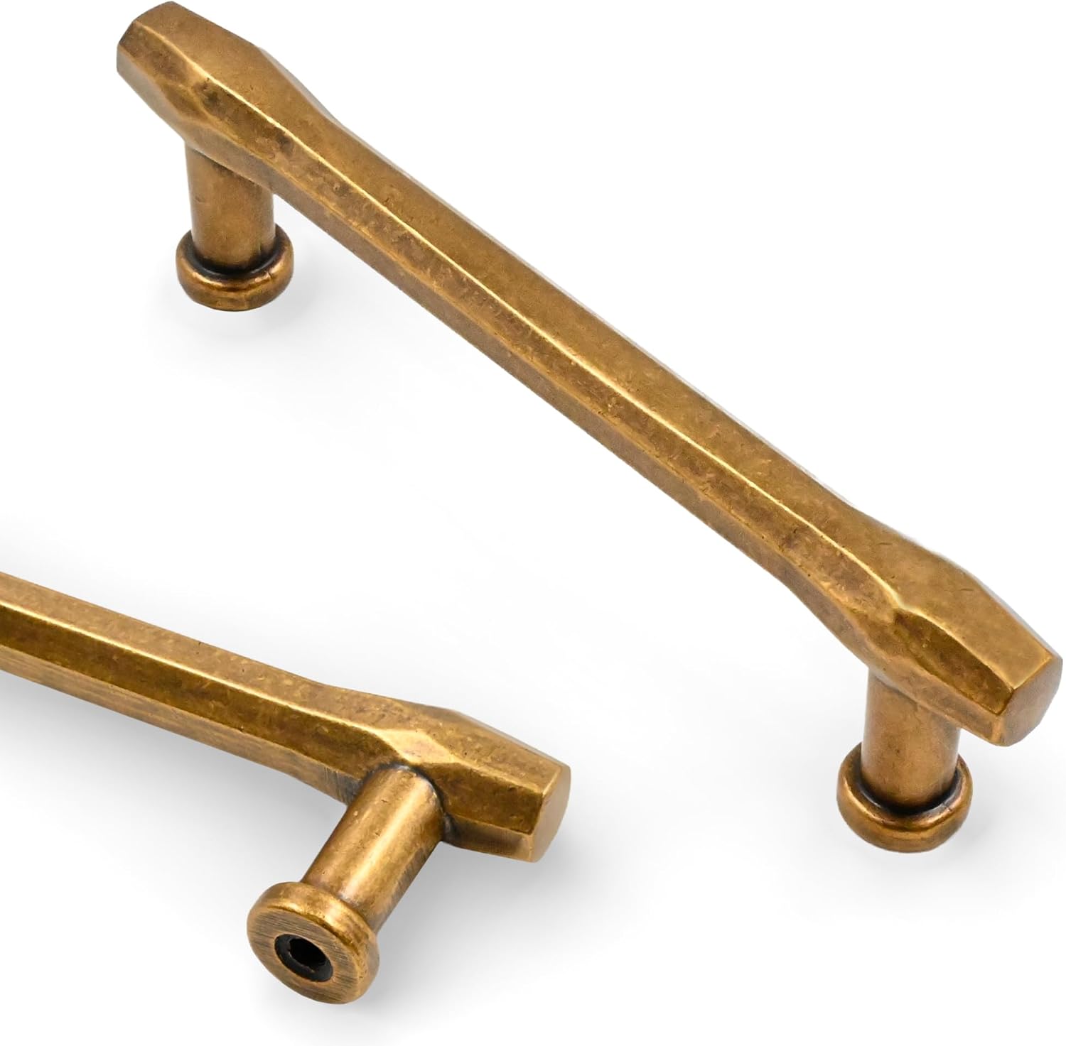 asidrama 10 pack 3.75 inch(96mm) antique brass kitchen cabinet handles, cabinet pulls kitchen cabinet hardware for cupboard drawer pulls 3.75" hole center 10 pack antique brass