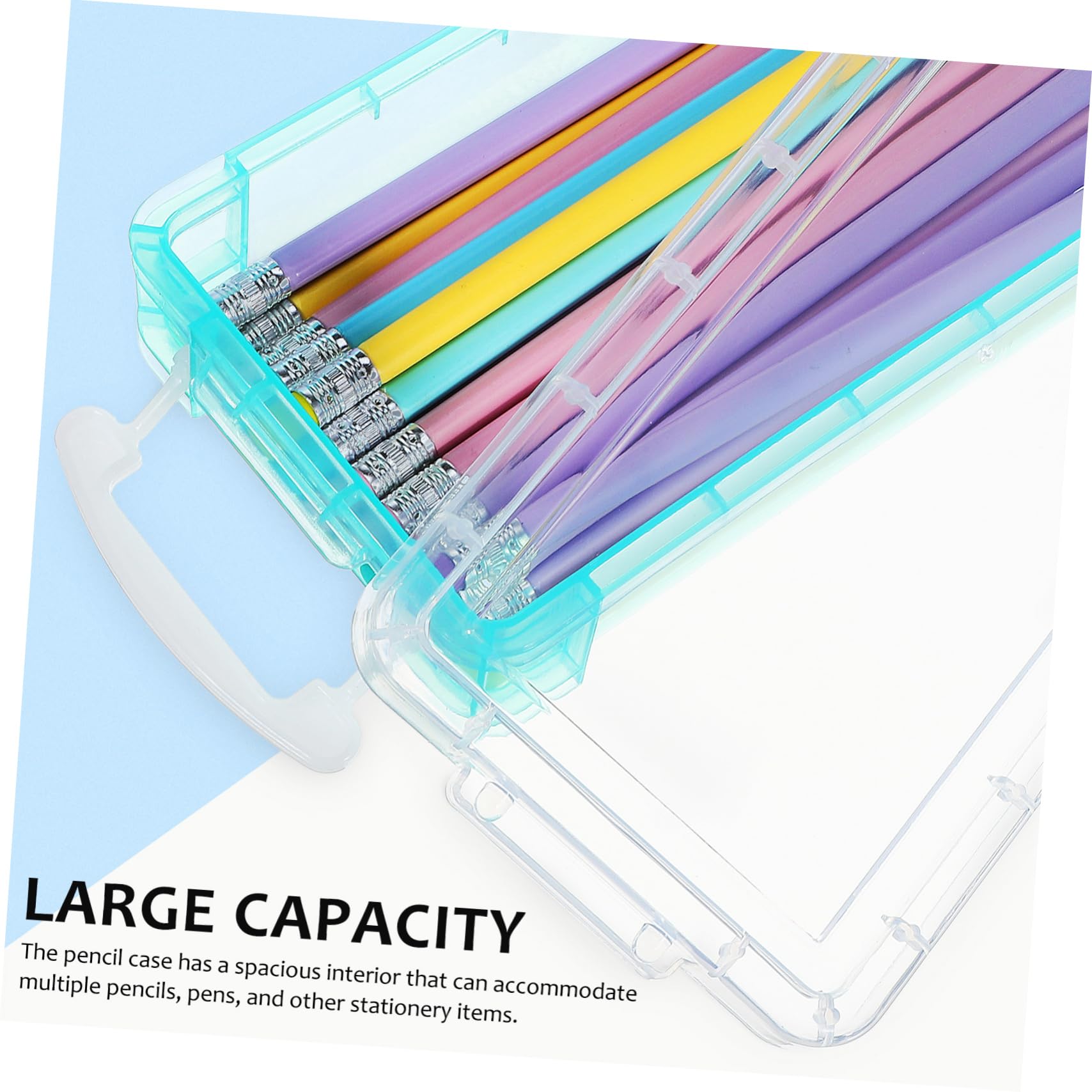 6piezas Estuche Transparente para Lápices De Colores Estuche De Plástico Apilable para Rotuladores Organizador para Artículos De Arte Clase Almacenamiento para Lápices De Colores