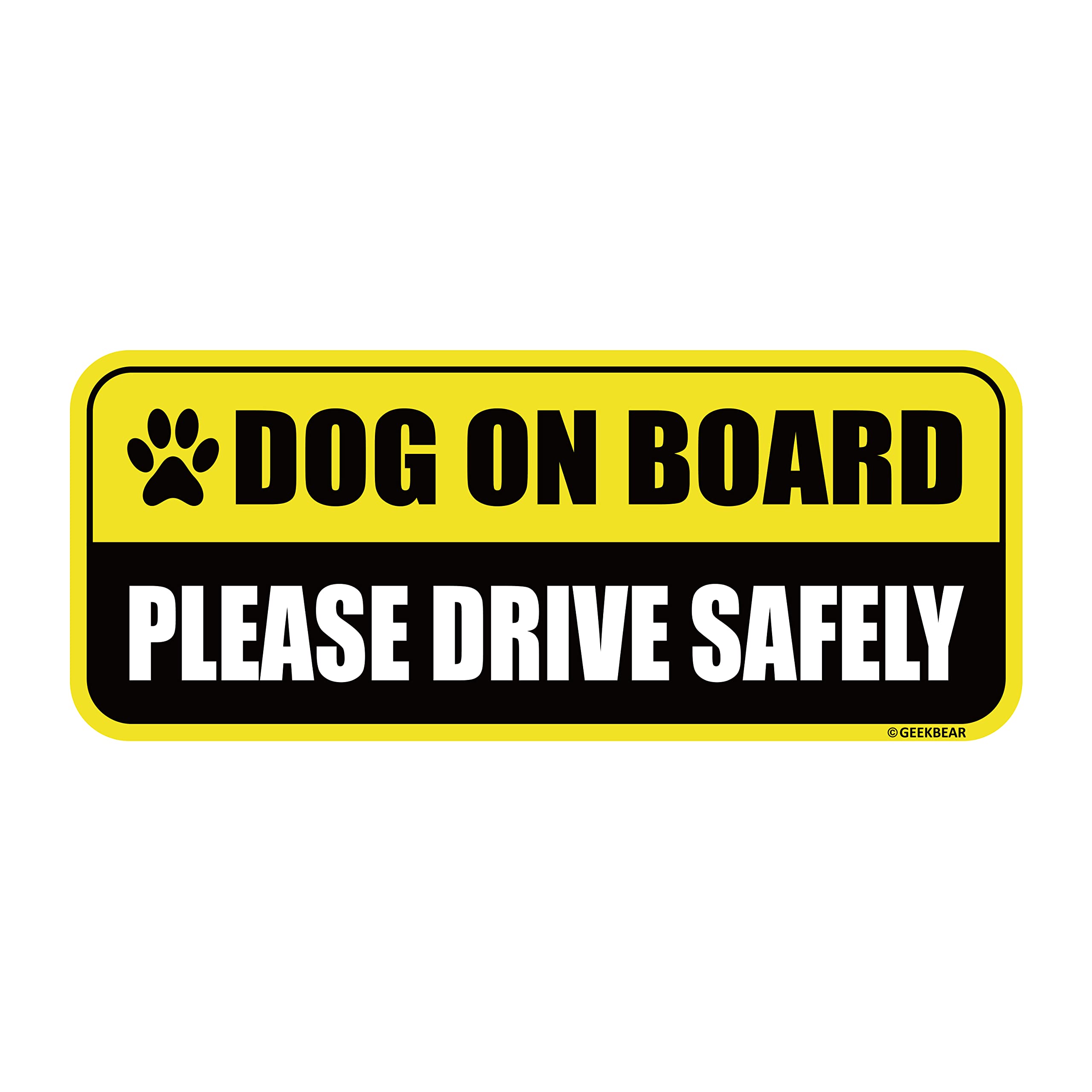 Magnete per auto con cane a bordo, tipo rettangolare (giallo/nero)