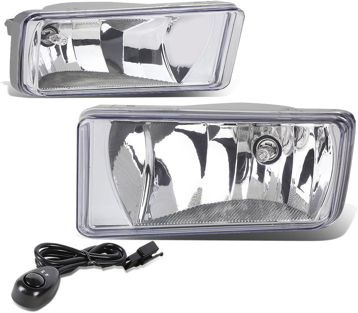 Auto Dynasty Fog Lights Assembly Compatible with 2007-2015 Chevrolet Silverado 1500 2500HD 3500HD Suburban GMC Sierra Yukon, Fog Lamps with Switch, Driver Passenger Side, Clear Lens