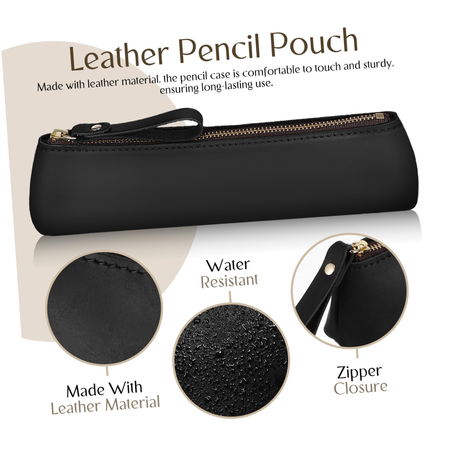LALAFINA 2pezzi Pouch Pelle Artigianale Per Penne e Matite Astuccio Elegante e Multifunzionale Capacità Per Studenti e Professionisti Per Ogni Occasione