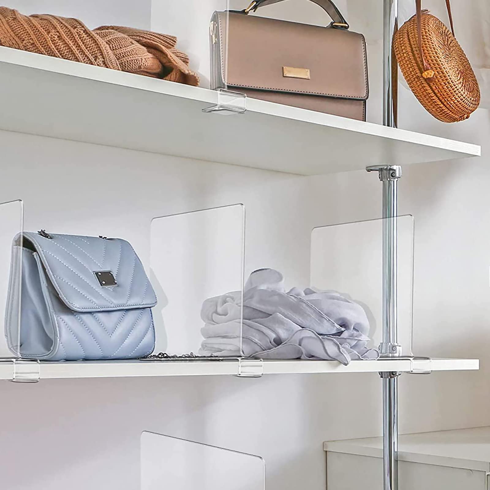 Amazon｜4個棚仕切りセット アクリル製 本立て 棚ディバイダー 透明