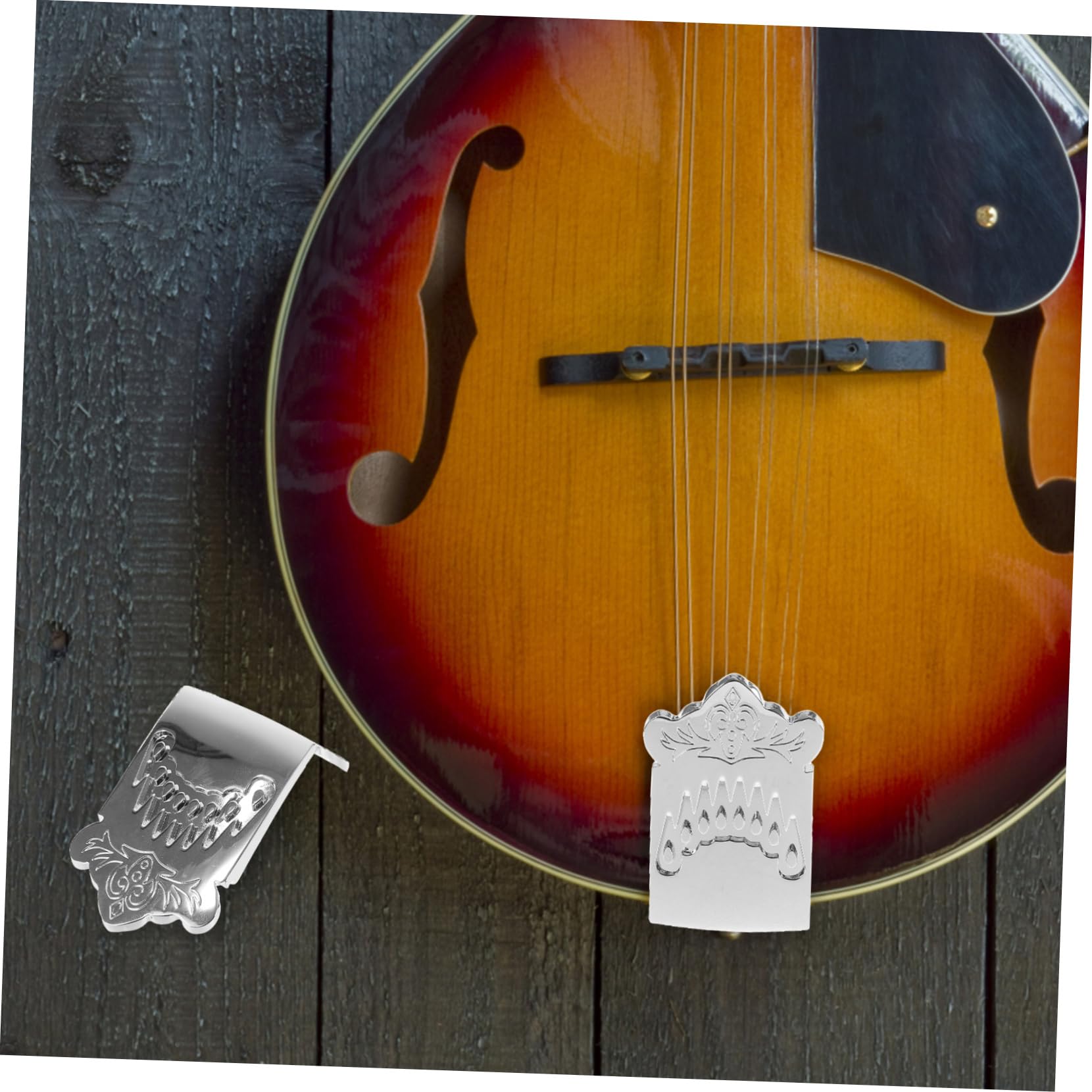 ifundom Mandolin Tailpiece Chromé Métal Pour Mandoline Cordes Remplacement