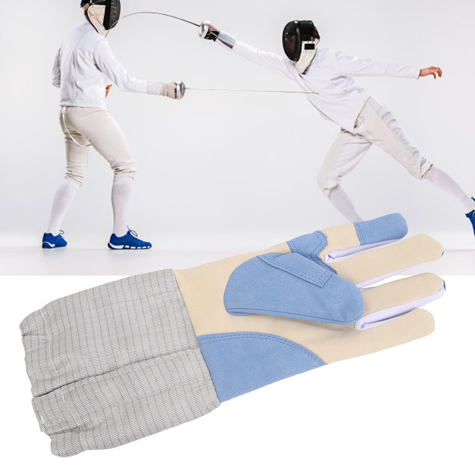 ZIZEV Saber Glove, Left Hand Fencing Glove, SkinFriendly Knitted Fabric Prevent Slipping for Fencing Practice (XL)