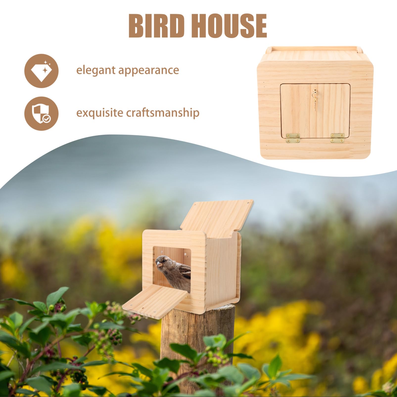 Holz Vogelhaus Für Papageien Rustikales Nistkästchen Für Garten Wetterfest Leicht Zu Reinigen Für Cockatiels Und Andere Vögel Dekorativer Nistplatz Für Außenbereich