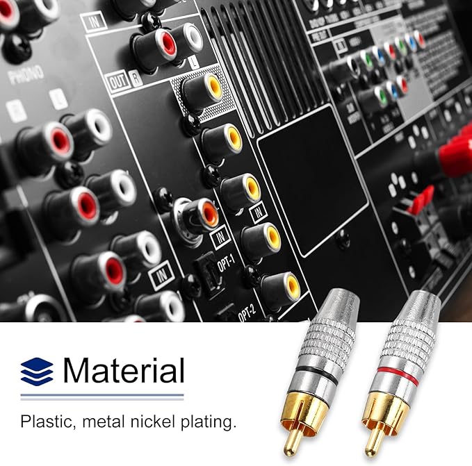Kit 8 Conectores RCA Macho Adaptadores para Cable de Audio/Vídeo miniatura 7