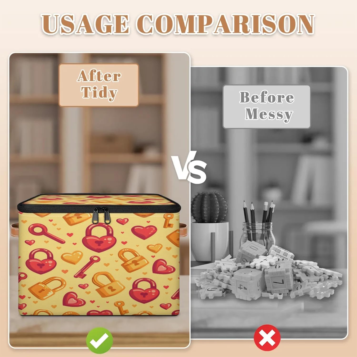 2-Pack Storage bins with lids - 26 quart organizer bins - Collapsible fabric storage bins with sturdy handles and double zipper tops - Versatile for home, toys, dorm rooms