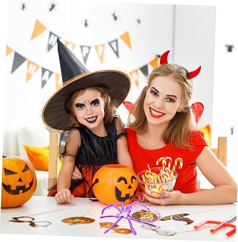 Miniatura 6 de Alipis Plato de araña, bandeja de servir en forma de araña de Halloween, plato de frutas de plástico, bandeja decorativa de postre para decoración