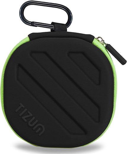 Tizum Earphone Carrying Case – Multi Purpose Pocket Storage with Carabinr Hook, Travel Organizer for Earphones, Pen Drives, Memory Card, Cable (Black)
