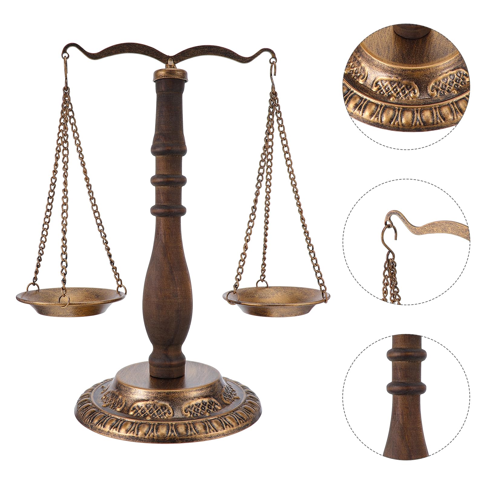 SUPVOX Ornamento Vintage in Ferro della Bilancia, Scultura da Scrivania per Ufficio e Biblioteca, Regalo Originale per Appassionati di Legge e Arredamento