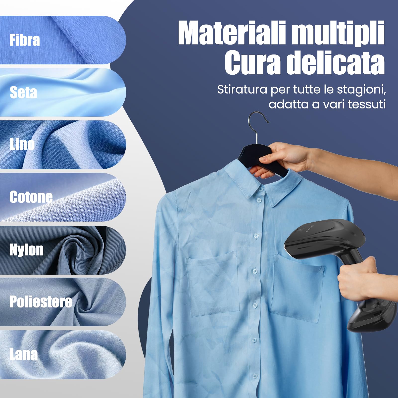 NTAYDZSW Ferro da stiro a vapore portatile 1800W, riscaldamento in 20s, serbatoio 300 ml, spegnimento automatico, per casa, viaggio e ufficio