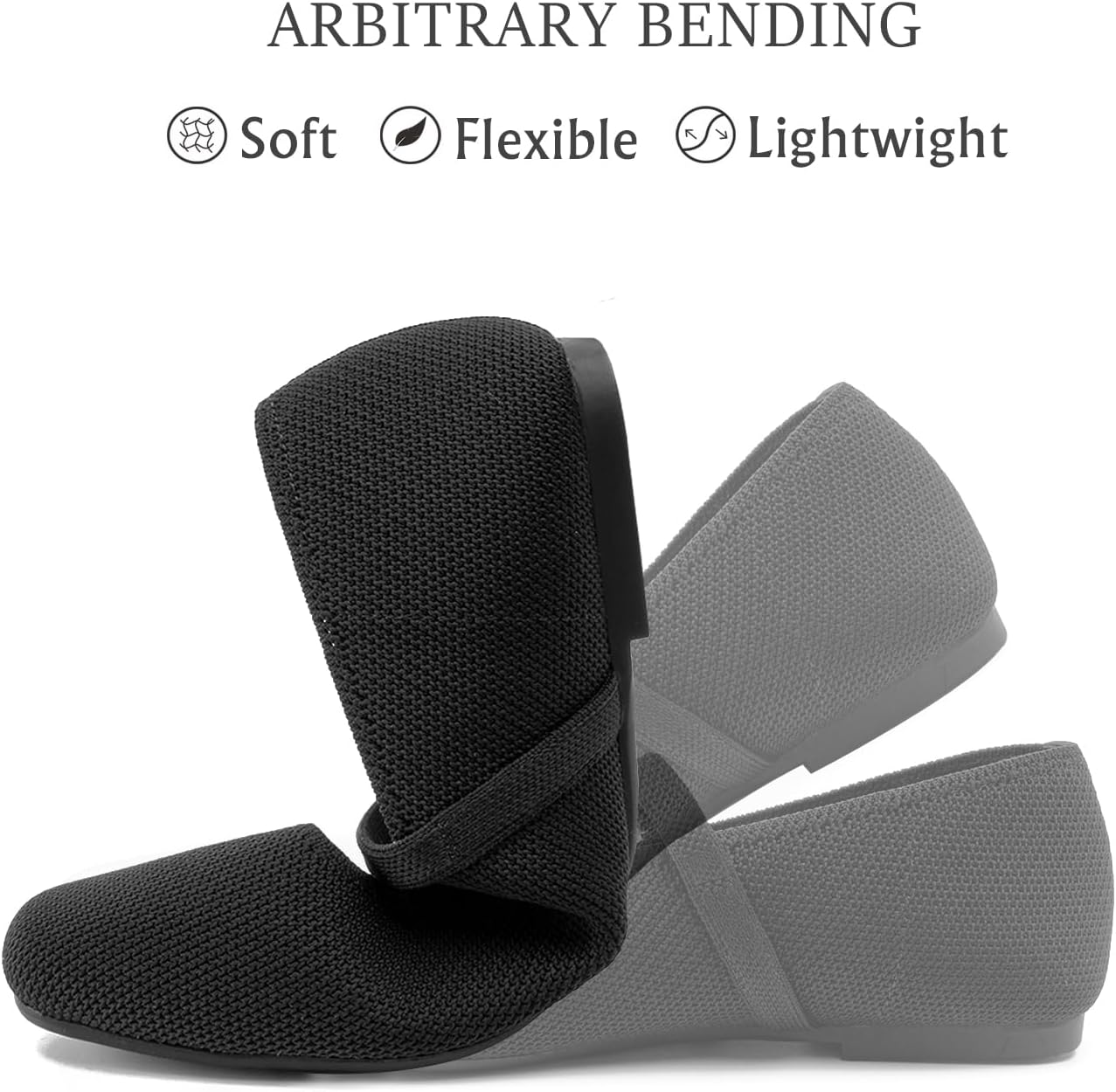 Knit Flats for Women Square Toe Flats Casual Ballet Flats with Ankle Strap,Mary Jane Shoes Women Comfortable for Dressy Office - Image 5