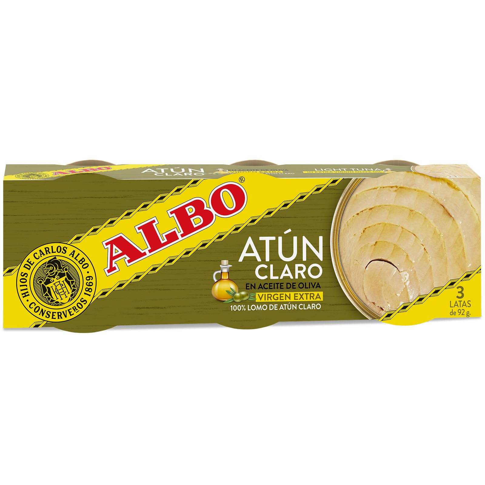 Albo Atún claro en aceite de oliva virgen extra 3 latas 67 g