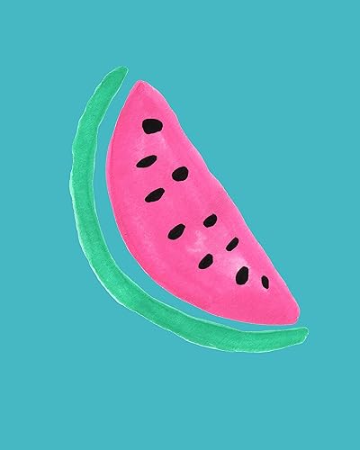 Miniatura 7 de Abstract Fruit No.18 Wall Art Prints. Set of 6-8x10 Unframed Colorful Modern Kitchen Decor. Shades of Blue, Pink,Yellow, Green & Red.