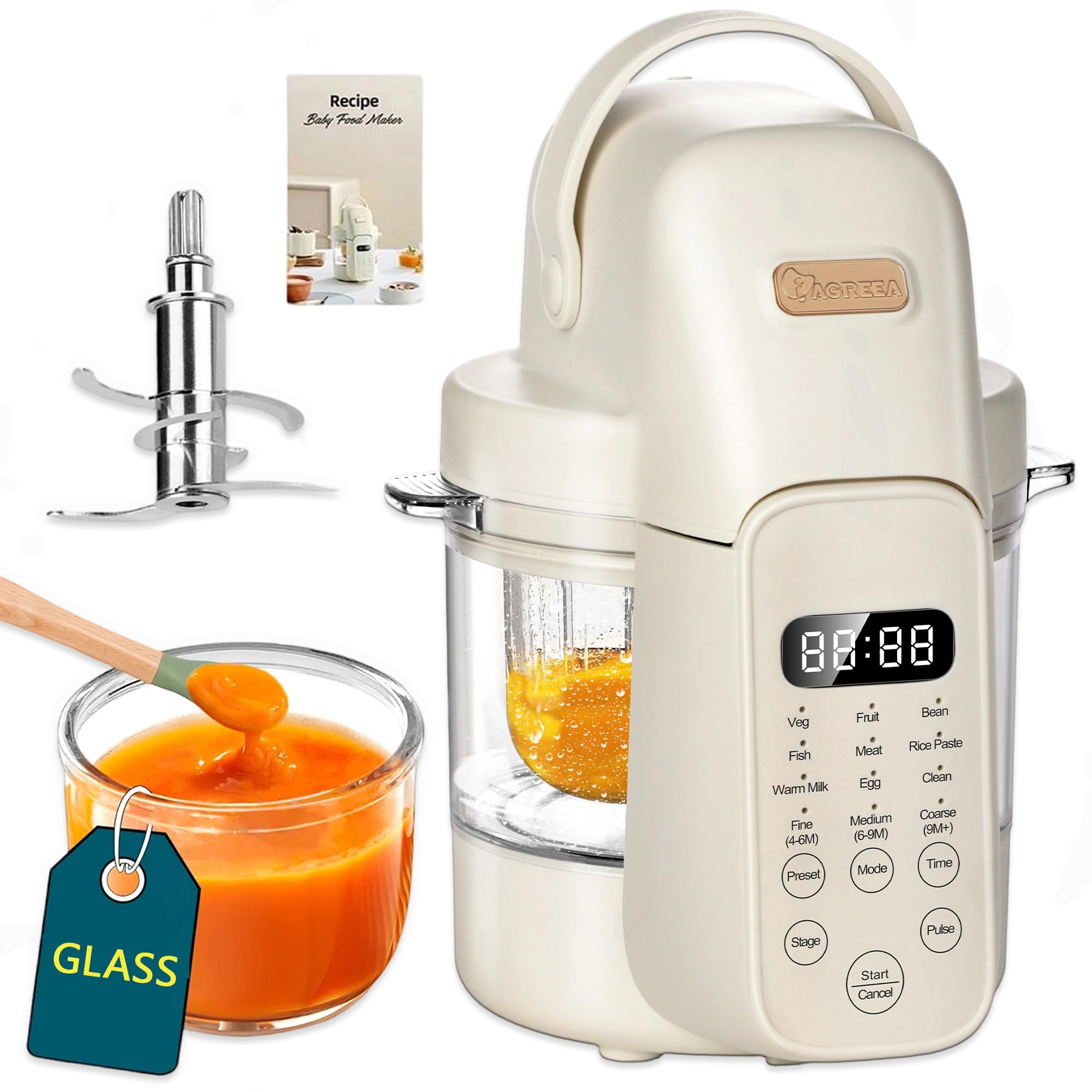 IAGREEA 9 IN 1 Glass Baby Food Maker