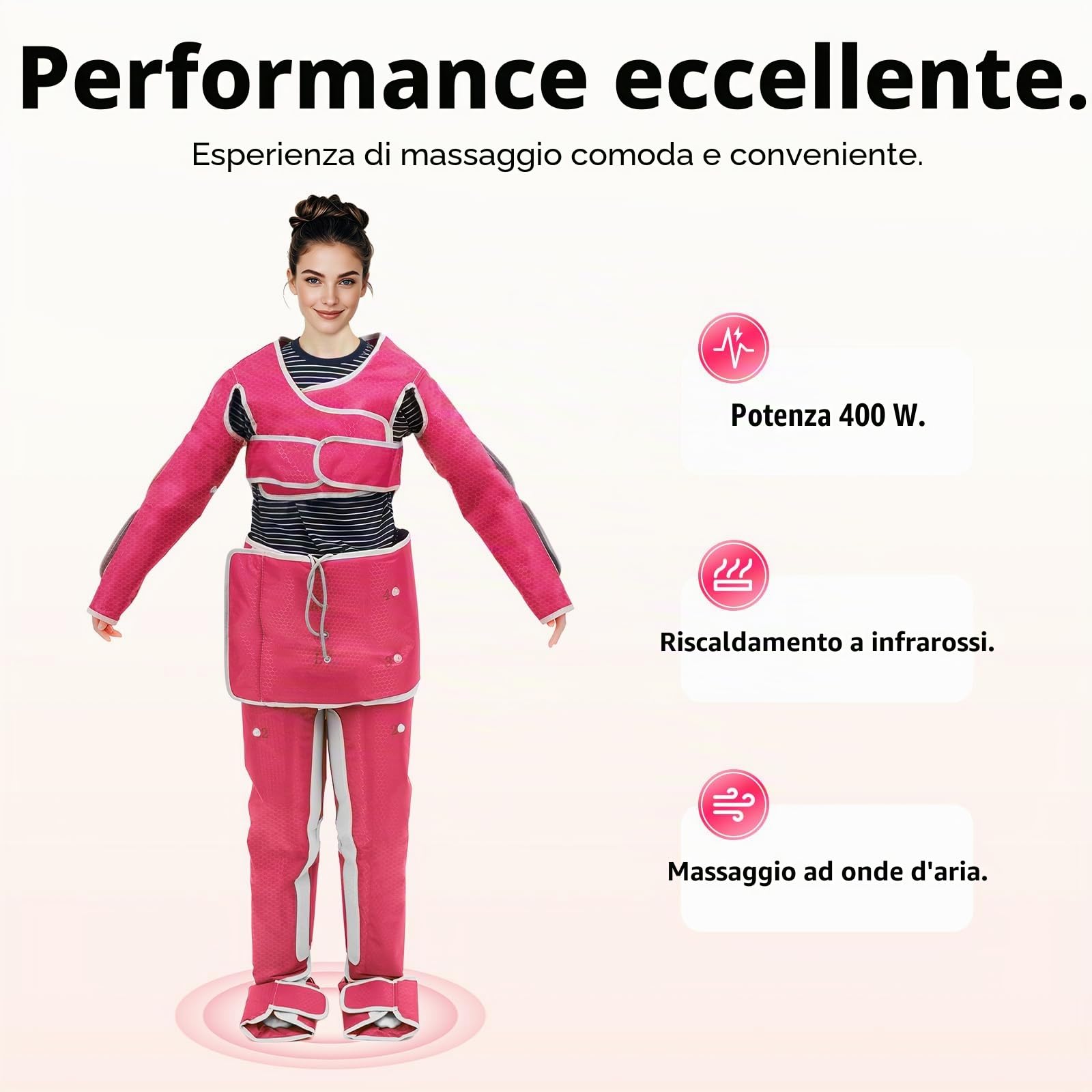 Macchina per drenaggio linfatico, 35 – 80 °C, per massaggi linfatici, terapia di compressione per perdita di peso intero corpo massaggiatore, pressoterapia a infrarossi lontani per la circolazione