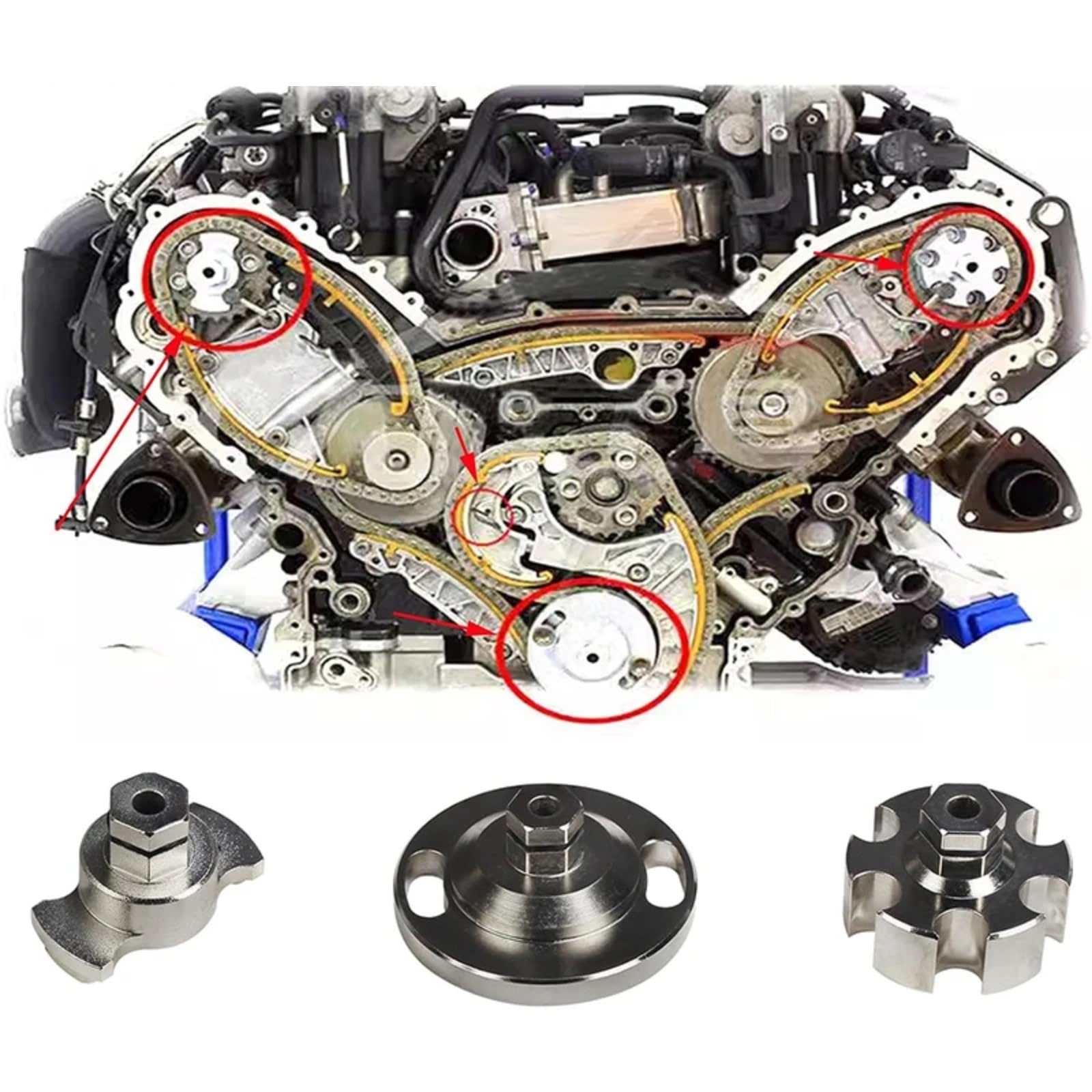 Kit de Calage Distribution Compatible Avec VW Pour Touareg Pour Phaeton 2.7 3.0 Pour TDI Pour TDI CR Kit D'outils Calage D'arbre À Cames Moteur, Kit Verrouillage D'outils De Calage Moteur