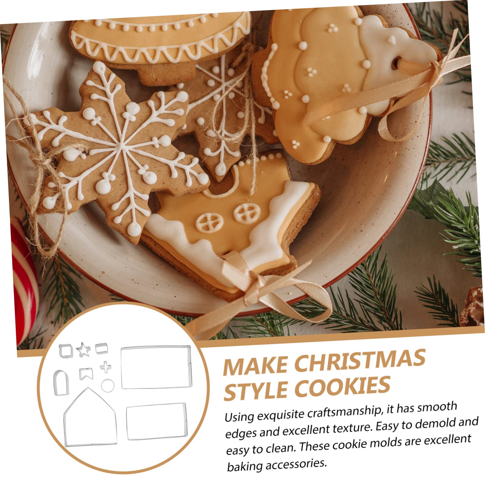 Emporte-pièces 3d en Acier Inoxydable 1 Set pour Biscuits de Noël Baking Décors Festifs