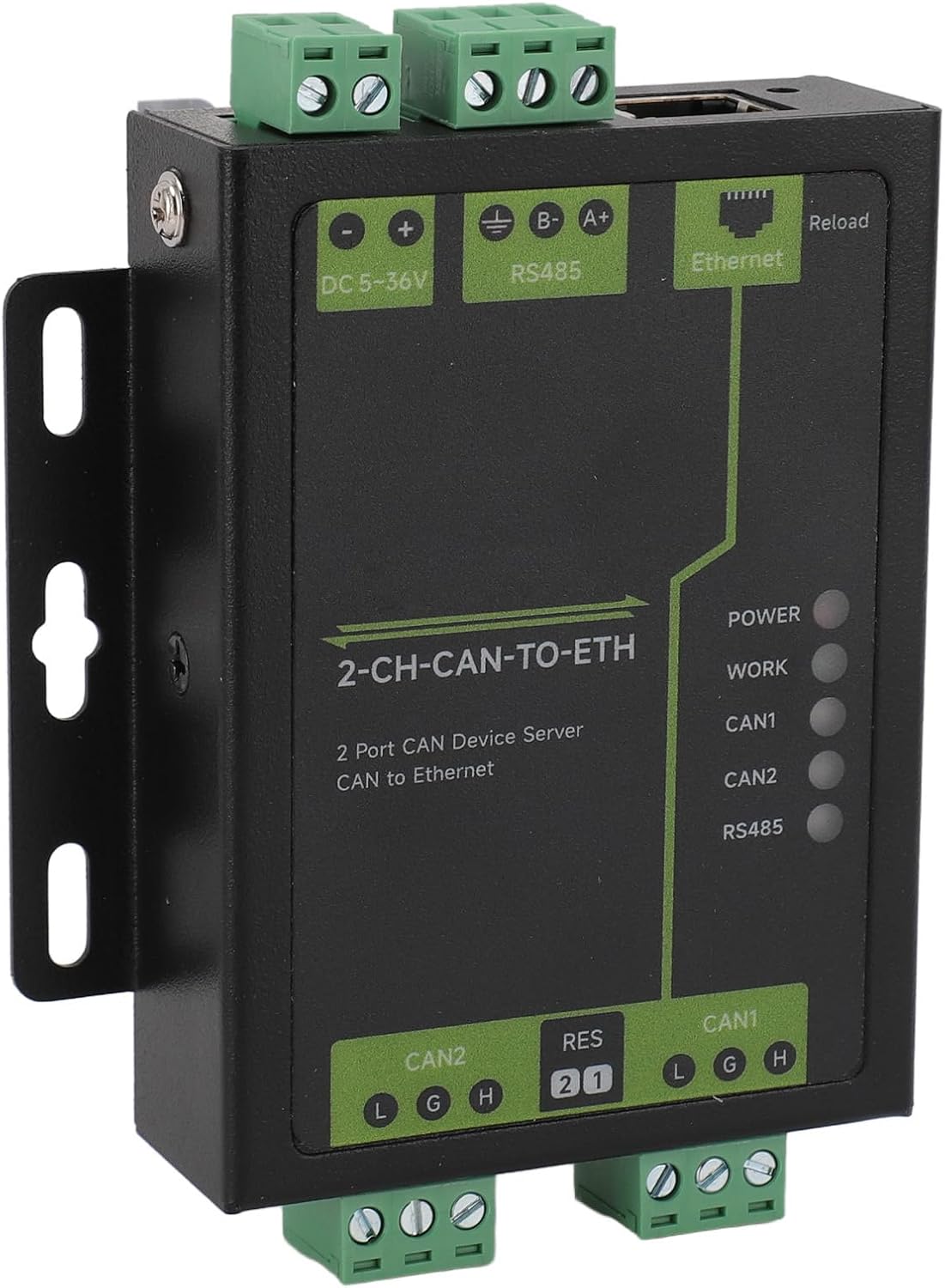 2 Ports CAN Device Server, Professional Industrial Grade 2 CH CAN RS485 ...