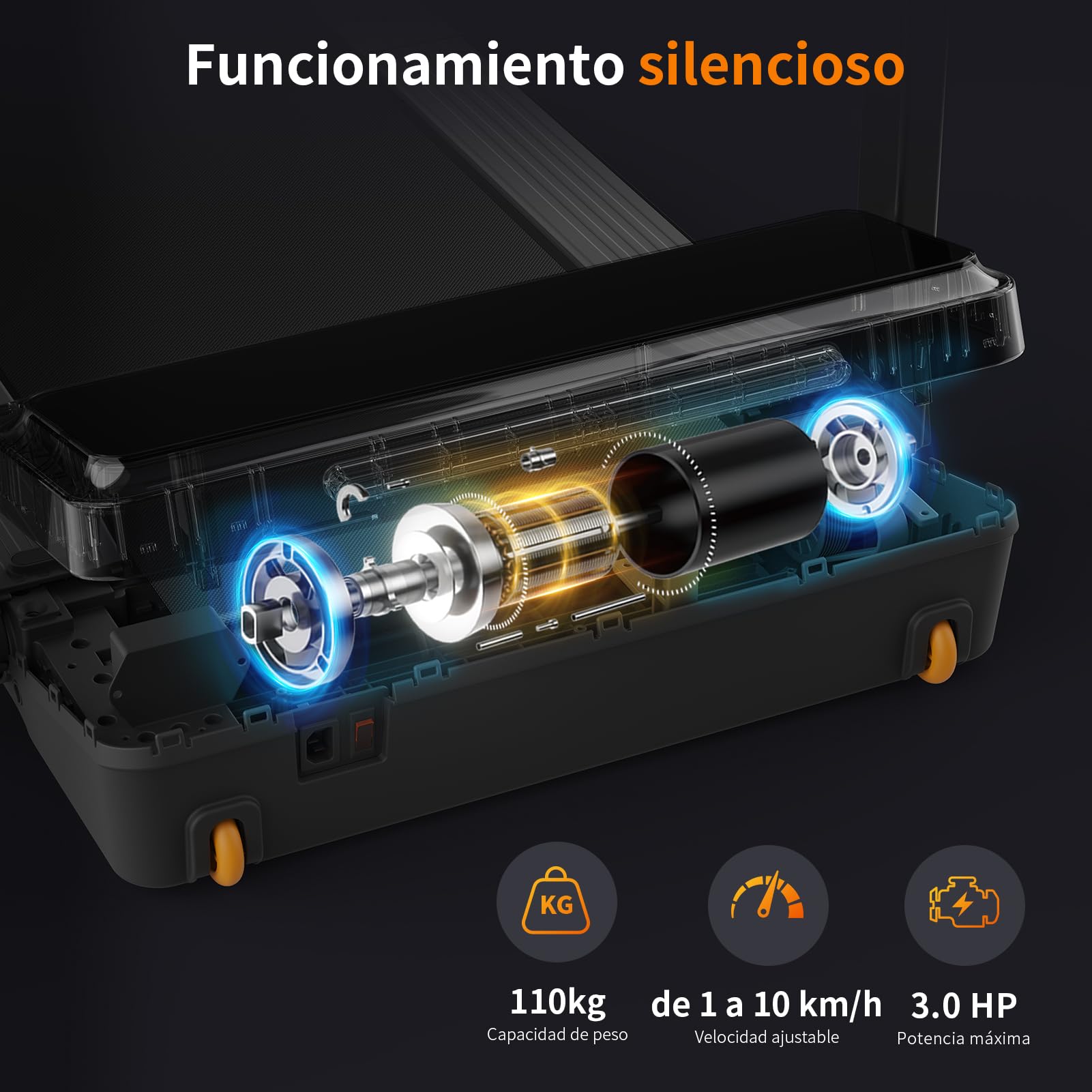 WalkingPad R3 Hybrid+ Cinta de Correr, Cinta de Caminar Plegable con asa 1-12 Km/h, área de Carrera Grande de 44 cm x 120 cm, 120KG Máx. Cinta de Correr Plegable para Uso doméstico con aplicación y