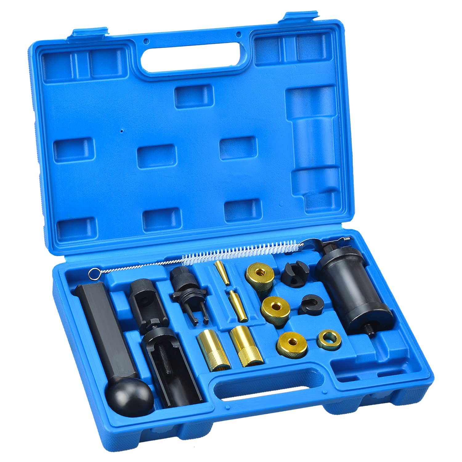Juego de herramientas de instalación de extracción de extractor de inyector, 18 piezas, apto compatible con motor Seat 1,4, 1,6, 1,8, 2,0, 2,7 V6 FSI