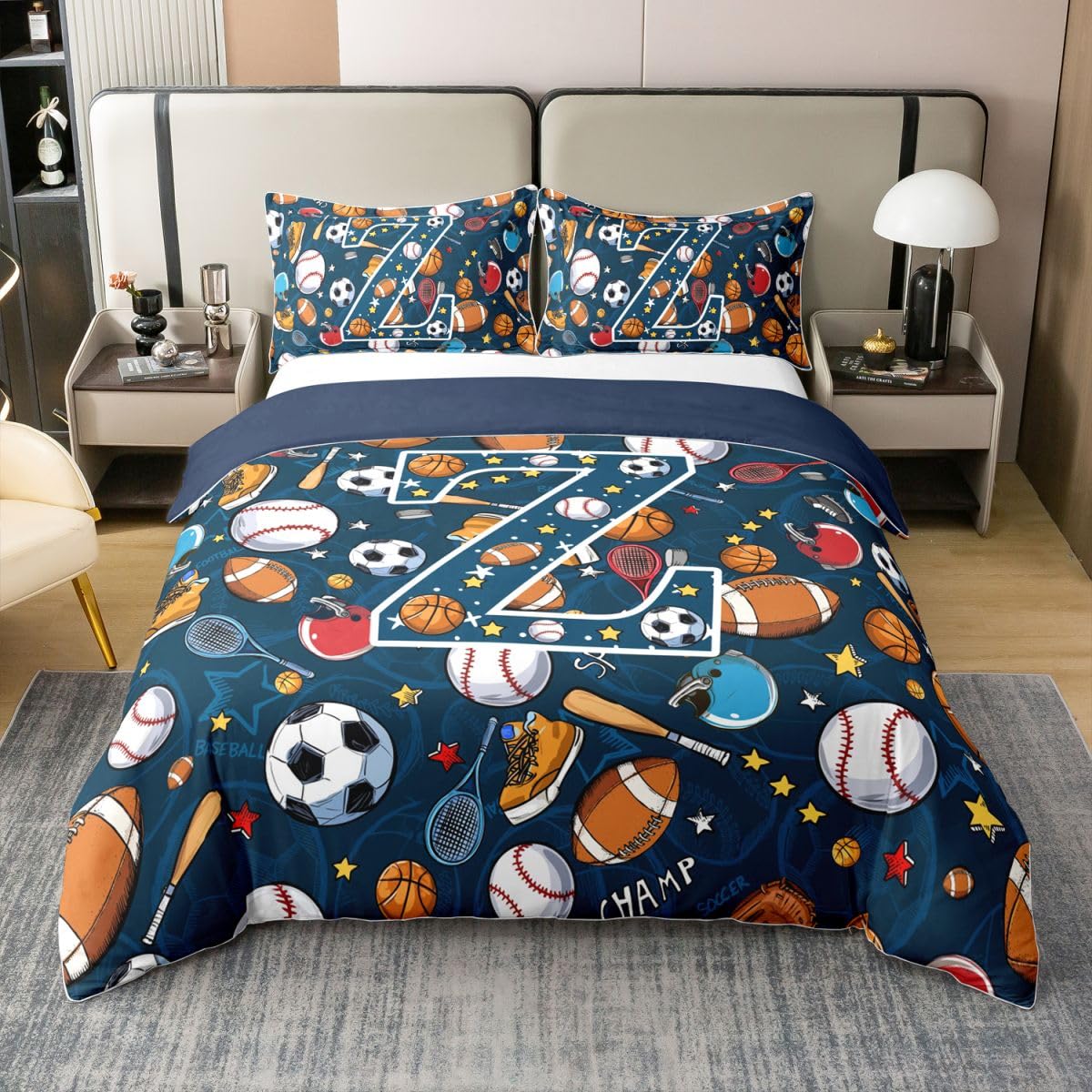 Housse de couette 220x240 coton sport Homewish pour lit enfant