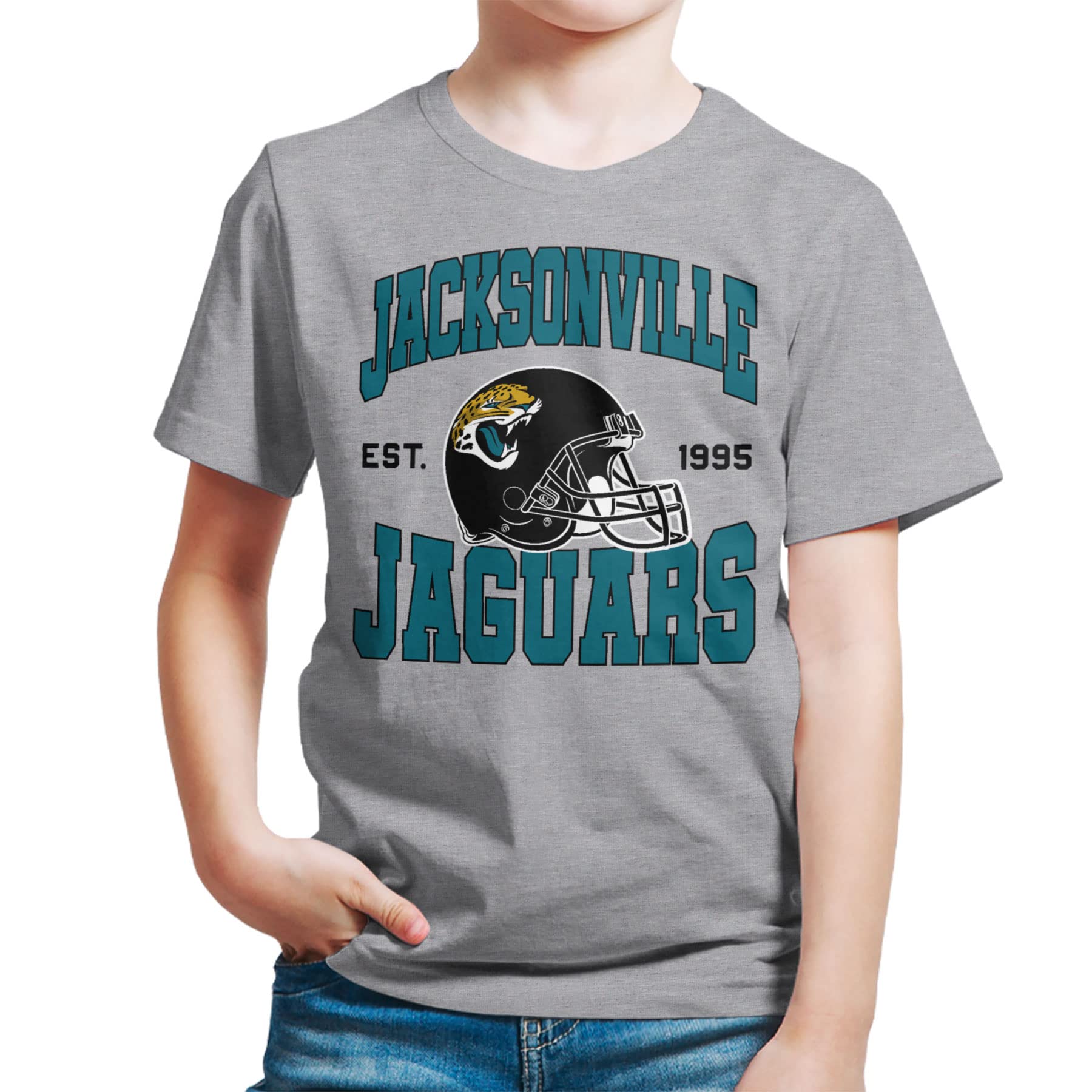 Junk Food Clothing x NFL - Team Helmet - Kids Short Sleeve Fan Shirt for Boys and Girls - Officially Licensed NFL Apparel