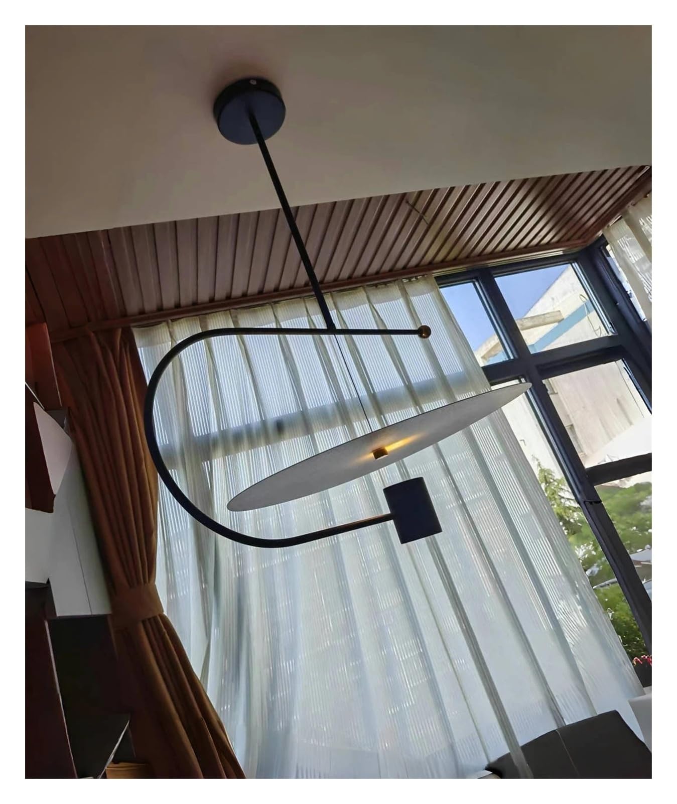 Nowoczesna lampa wisząca LED w kształcie UFO, dekoracyjny żyrandol do wnętrz, kreatywna wisząca oprawa do stołu jadalnego, salonu, wyspa kuchenna (złota, ciepła średnica 90 cm)