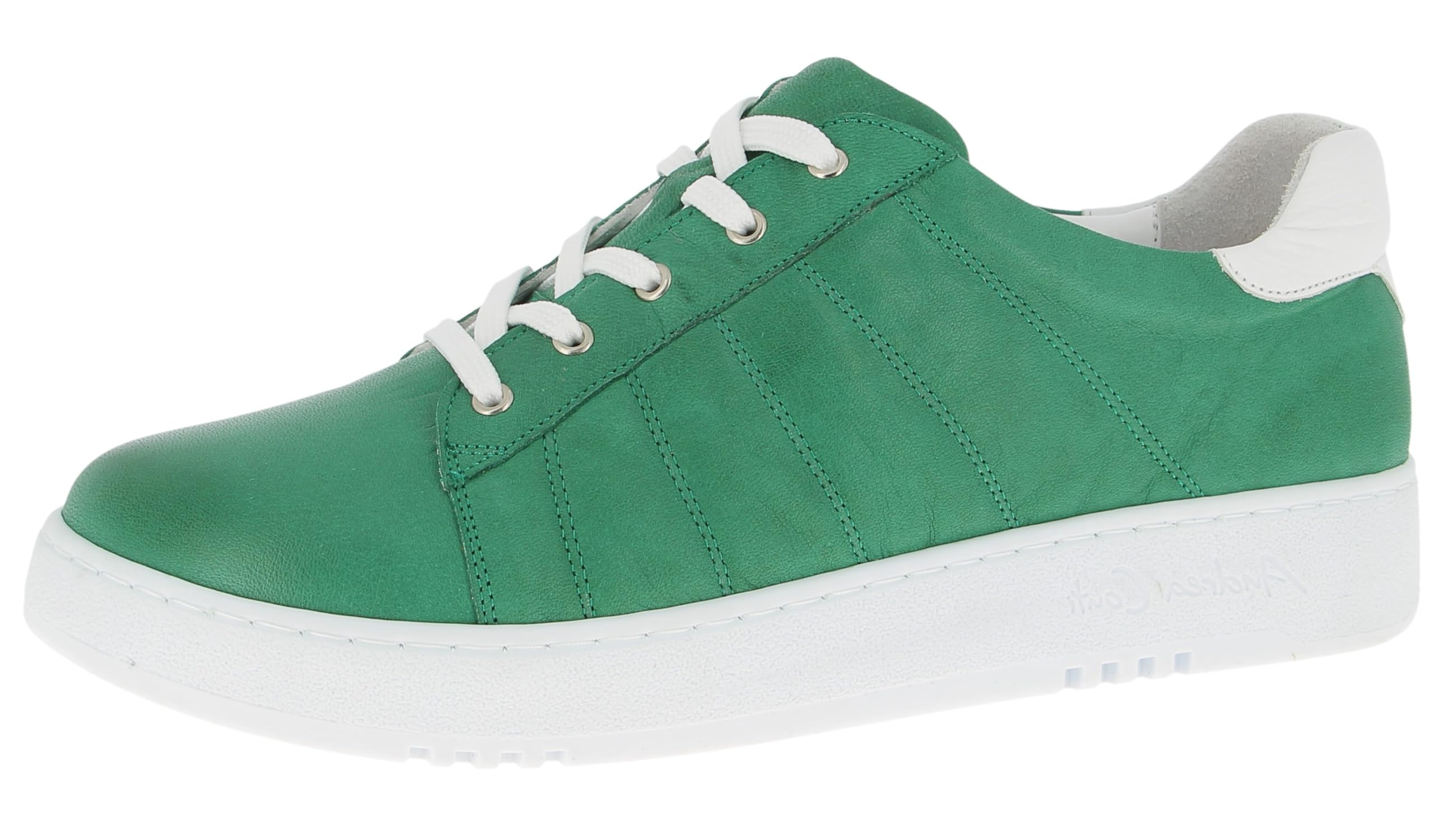 Andrea Conti Women's Low Top Trainers, Green/White, 8.5 UK