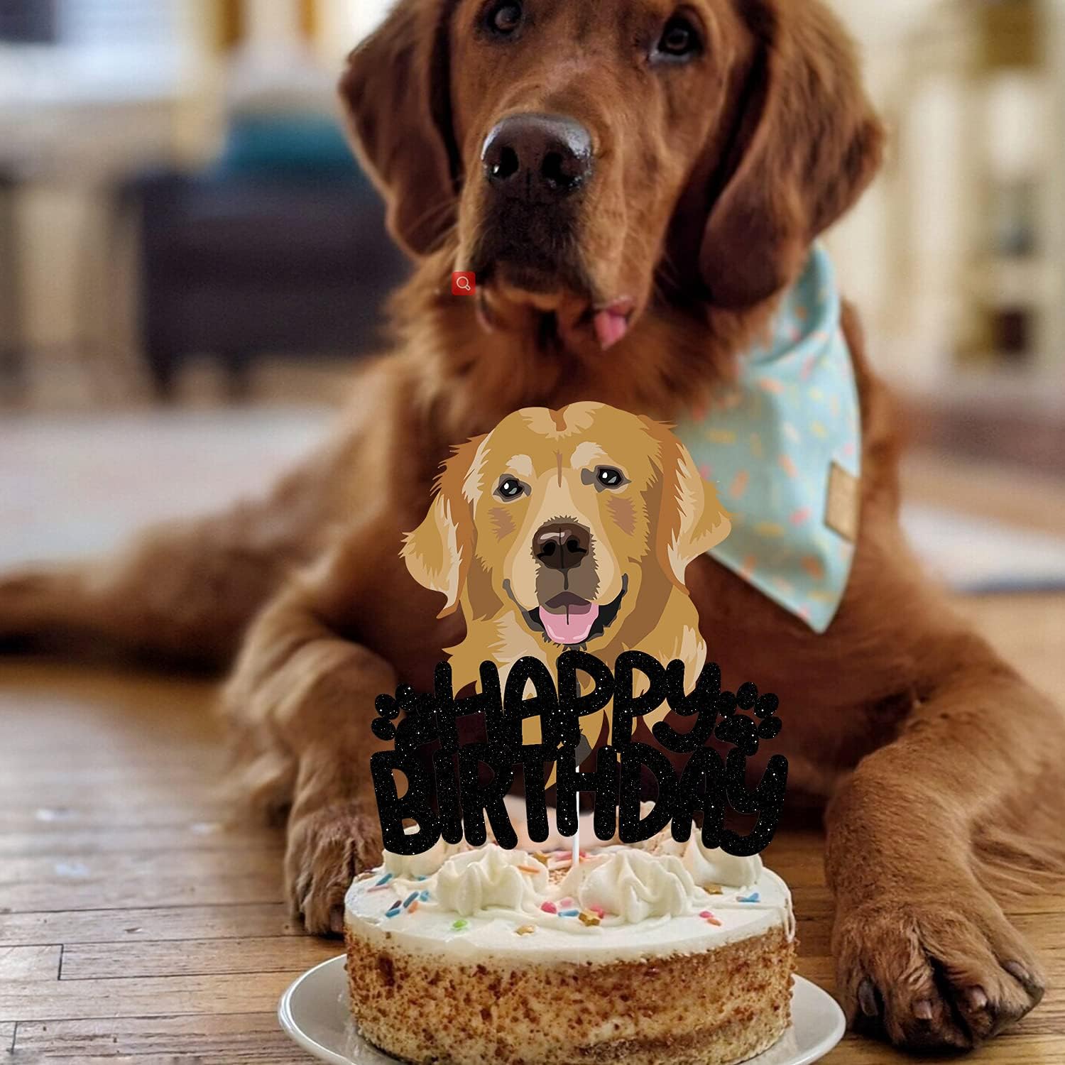 Happy Birthday Edible Dog Birthday Cake Golden Retriever Edible