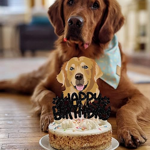 Miniatura 3 de Decoración para tartas de perro temática Golden Retriever decoración para fiestas de feliz cumpleaños decoración de reuniones familiares de Labrador