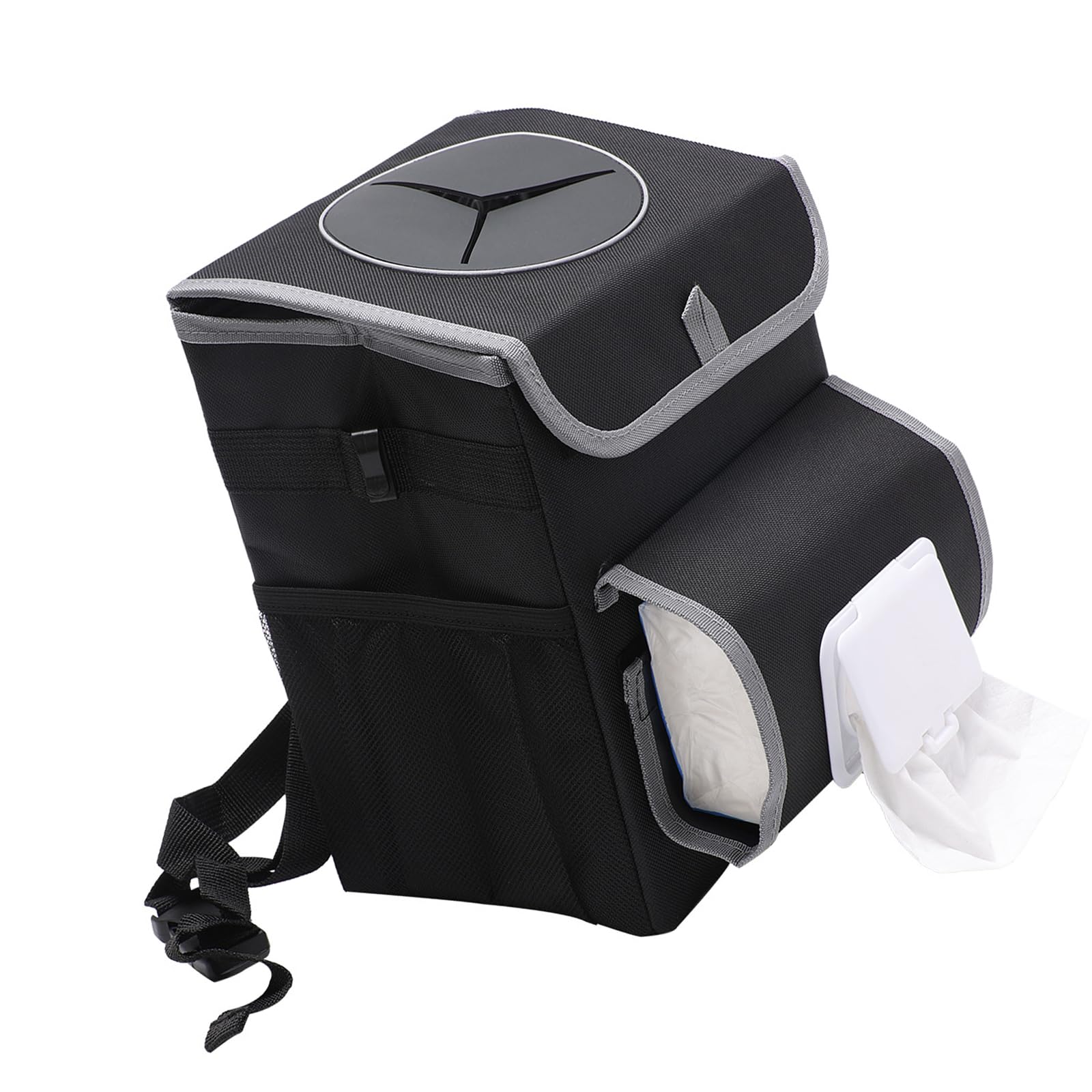 Laikoutd Upgraded Organizers Backseat Storage Pockets, Tissue Holder Hanging Trash Bag Can Waterproof Seat Backseat