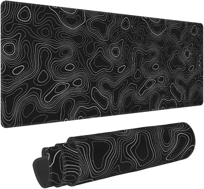 UYEUGV Topographic Mouse Pad Gaming Large XL Long Extend Black and