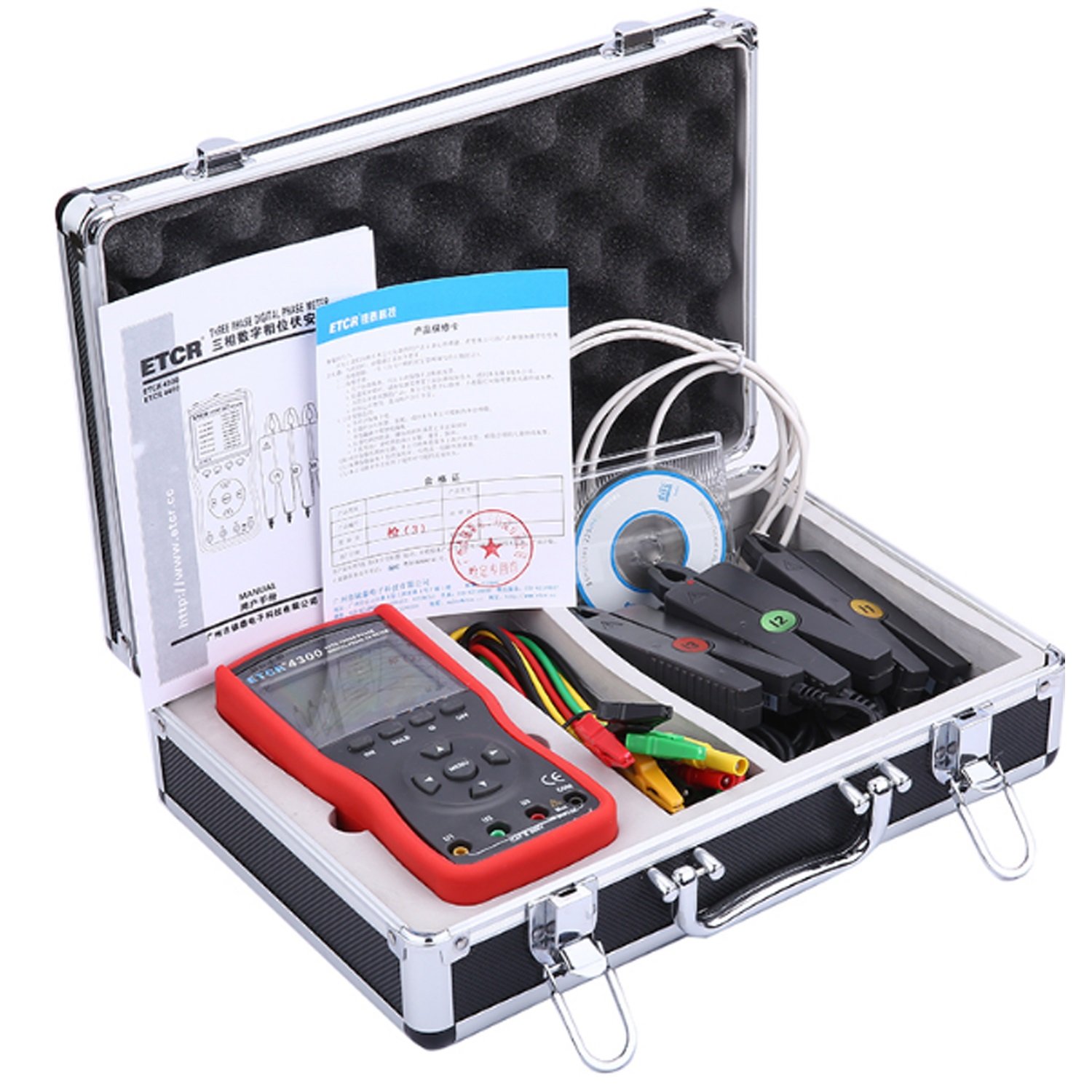 Pinza De Corriente Chip Pequeña Medidor Trifásica Amperímetro Voltaje Digital Detector ETCR 4300 Para uso en laboratorio